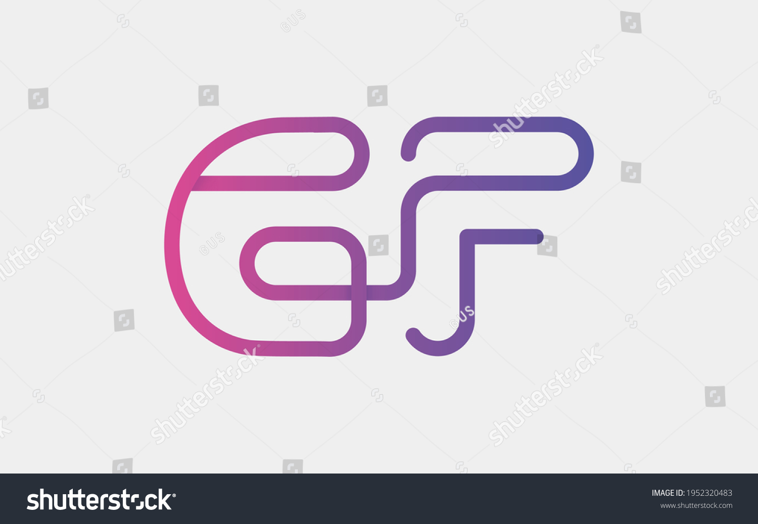 SVG of GF Monogram tech with a monoline style. Looks playful but still simple and futuristic. A perfect logo for your tech company or any futuristic design project. svg