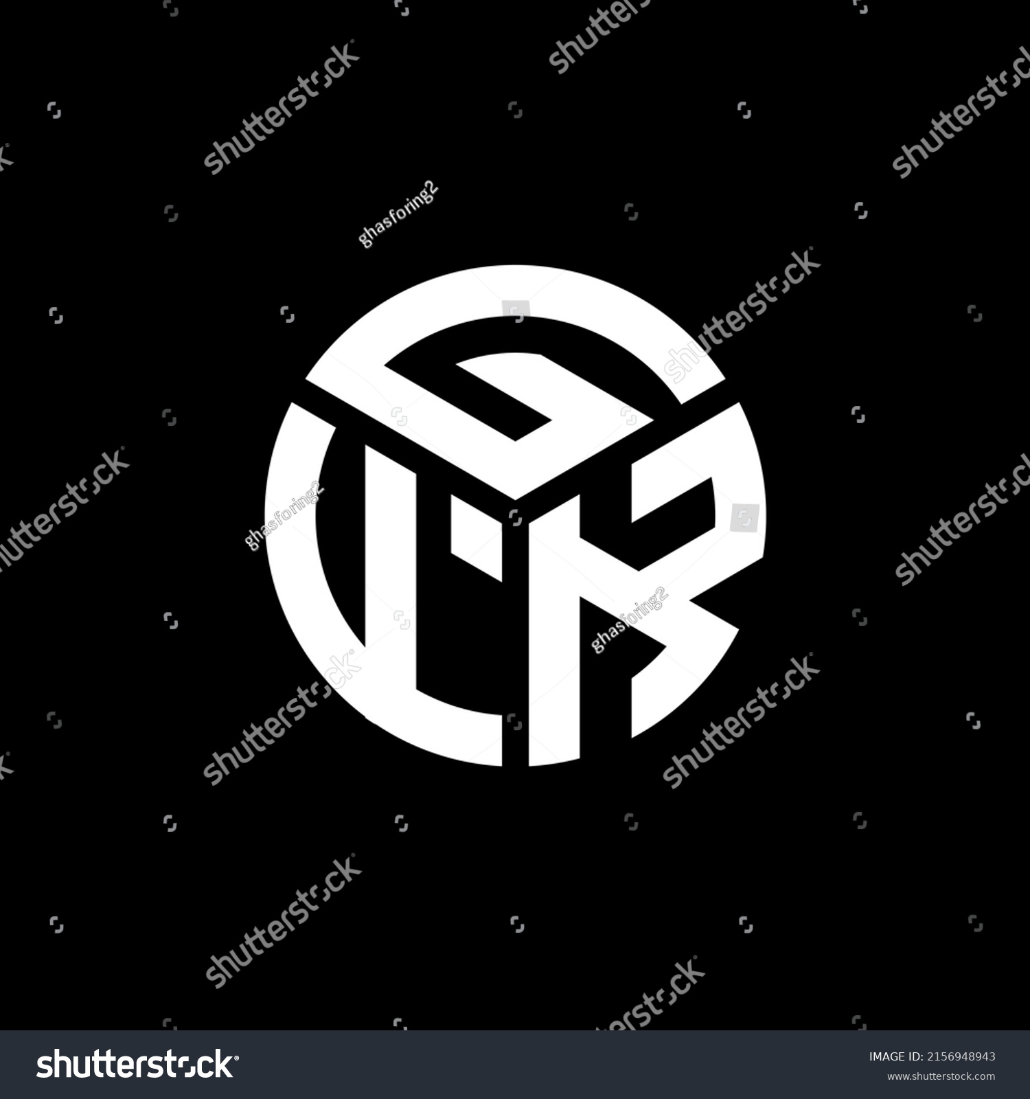 Gfk Letter Logo Design On Black Stock Vector (Royalty Free) 2156948943 ...