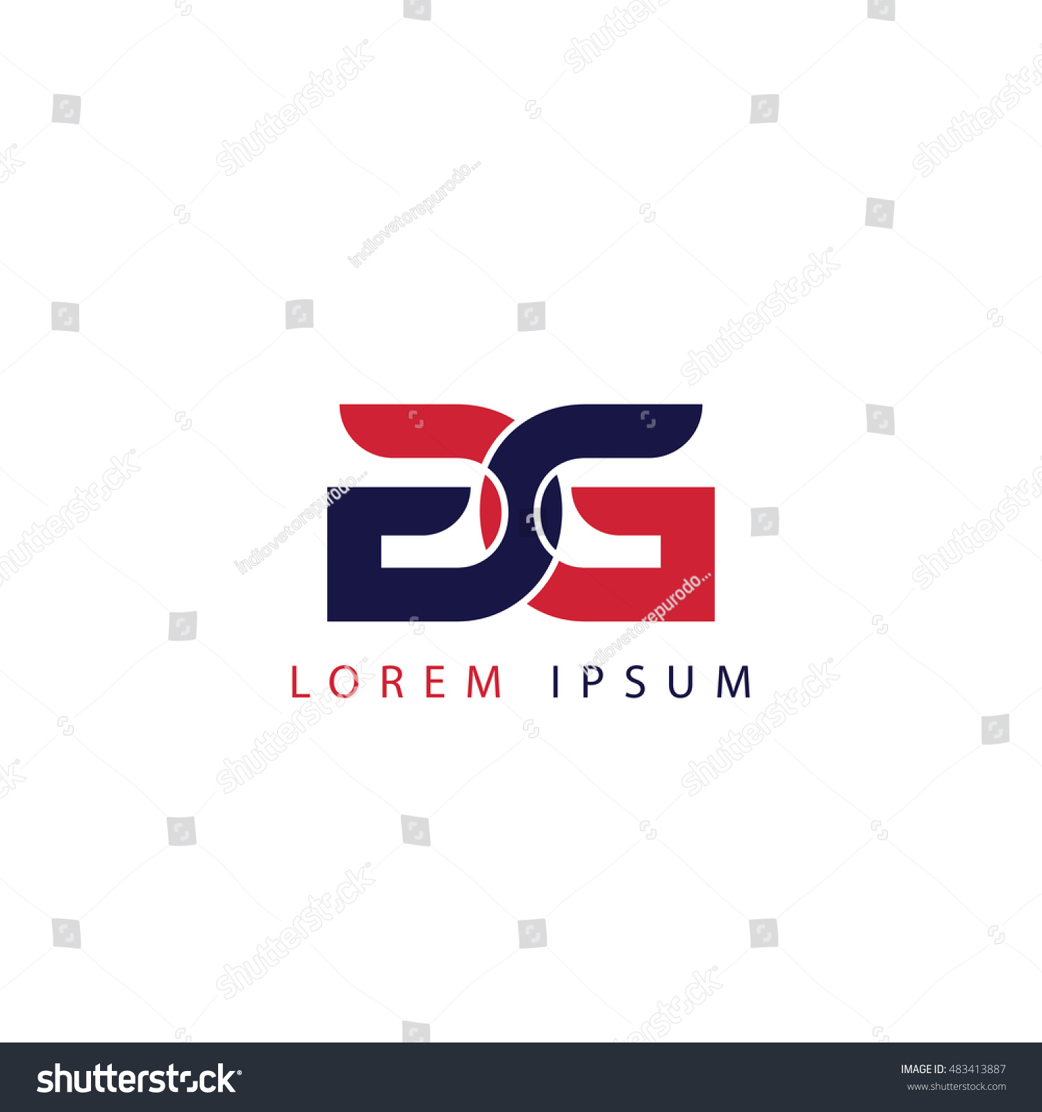 Gg Initial Letter Uppercase Logo Stock Vector Illustration 483413887 ...