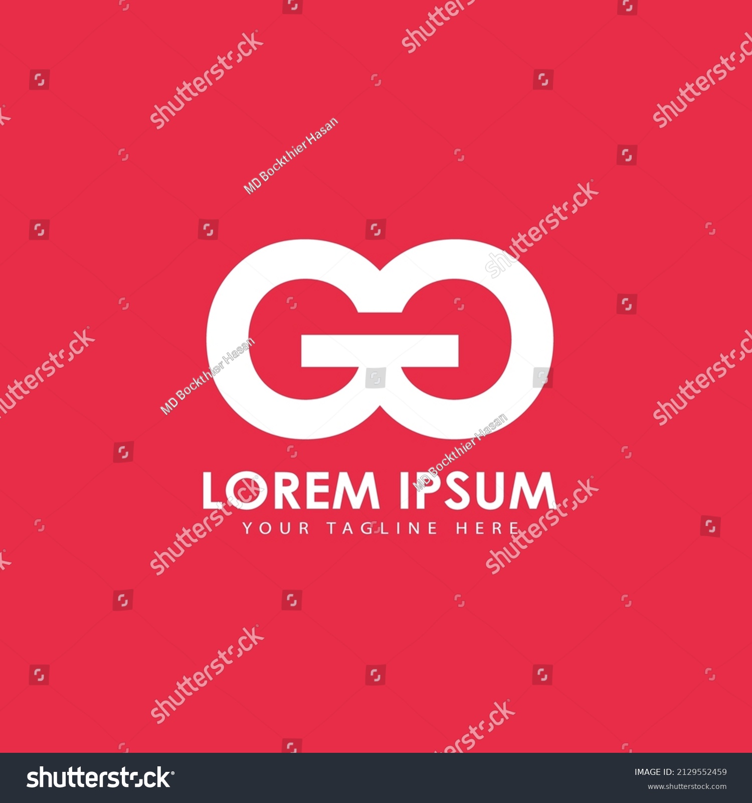 Gg Letter Dumbbell Logo Design Vector Stock Vector (Royalty Free ...