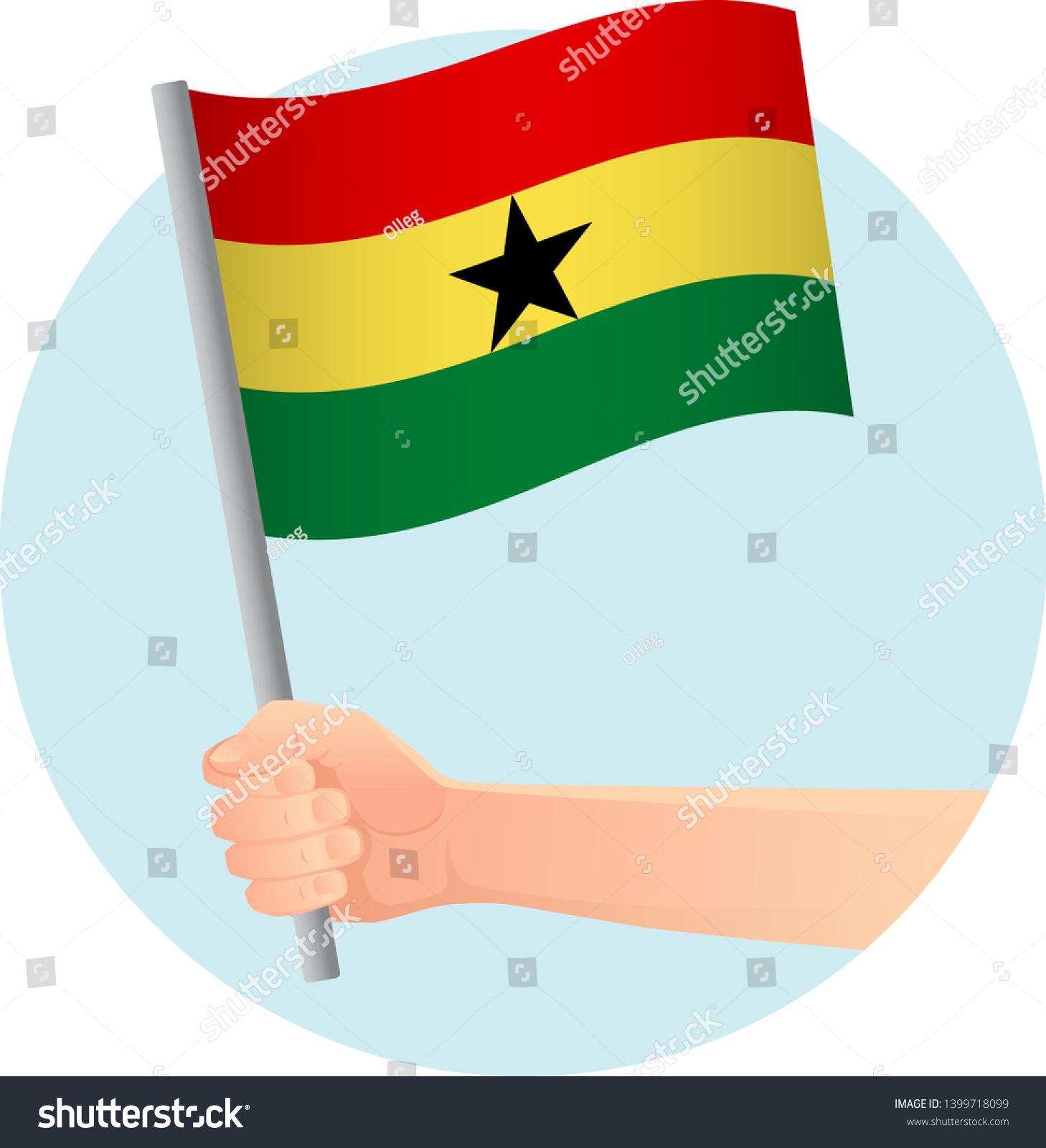 Ghana Flag Hand Patriotic Background National Stock Vector (Royalty ...