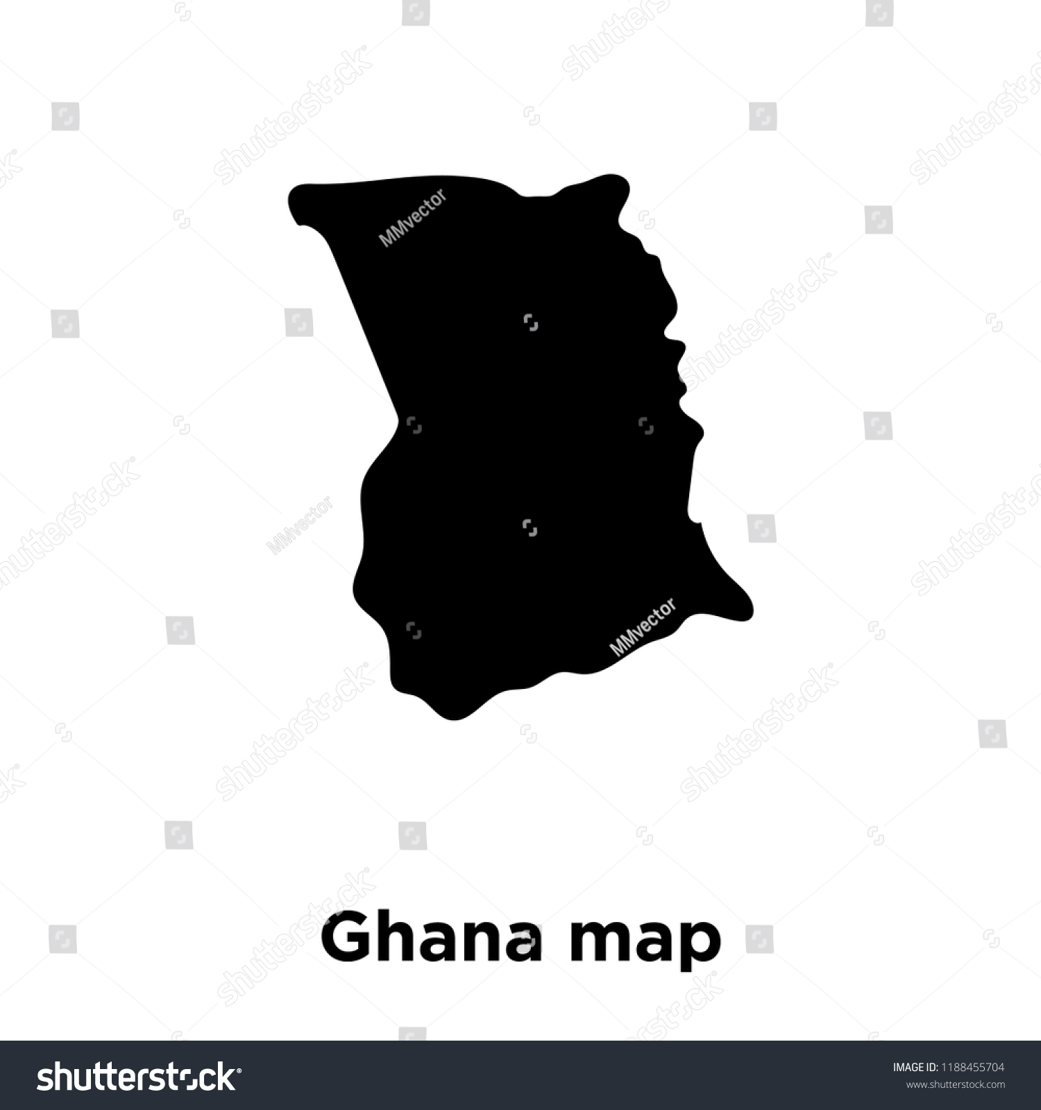 Ghana Map Icon Vector Isolated On Stock Vector (Royalty Free ...