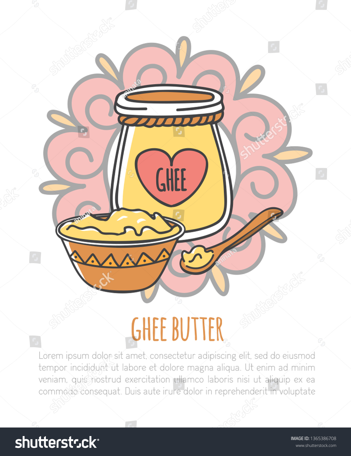 Ghee Vector Illustration Traditional Indian Ghee Stock Vector Royalty