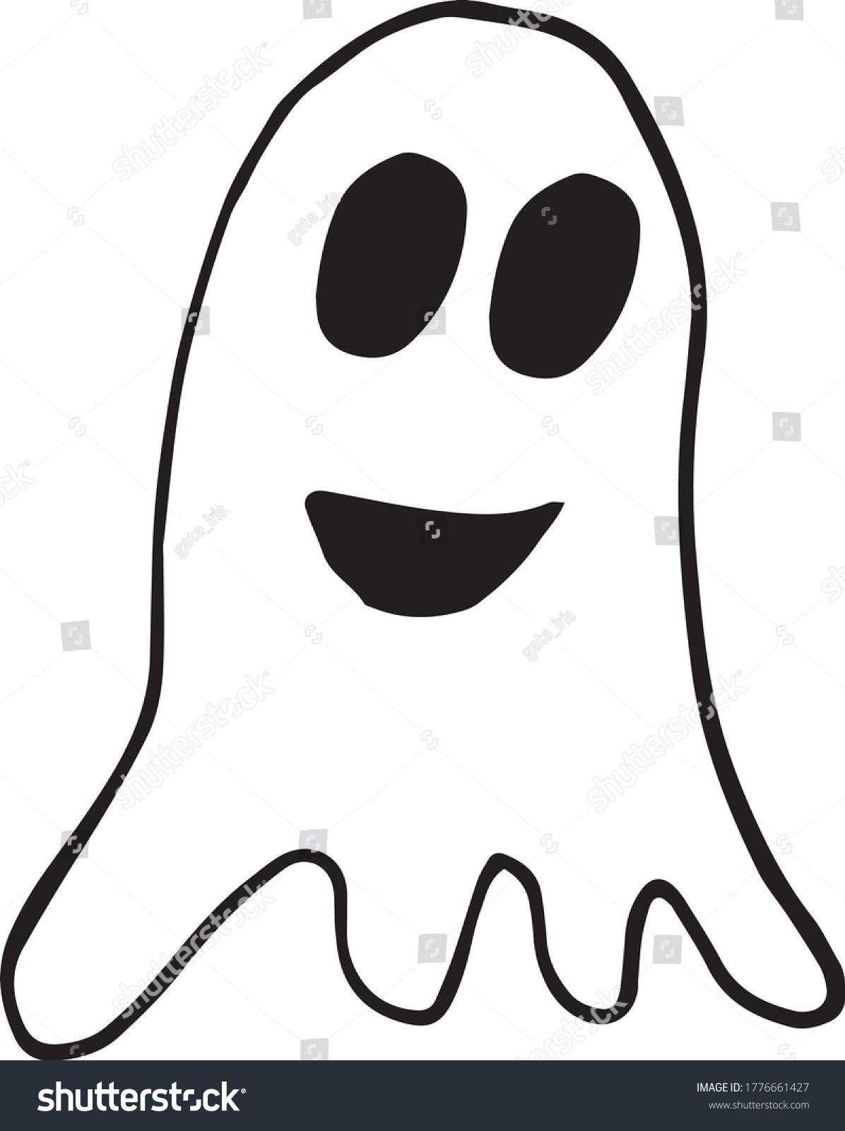 Ghost Hand Drawn Doodle Style Vector Stock Vector Royalty Free