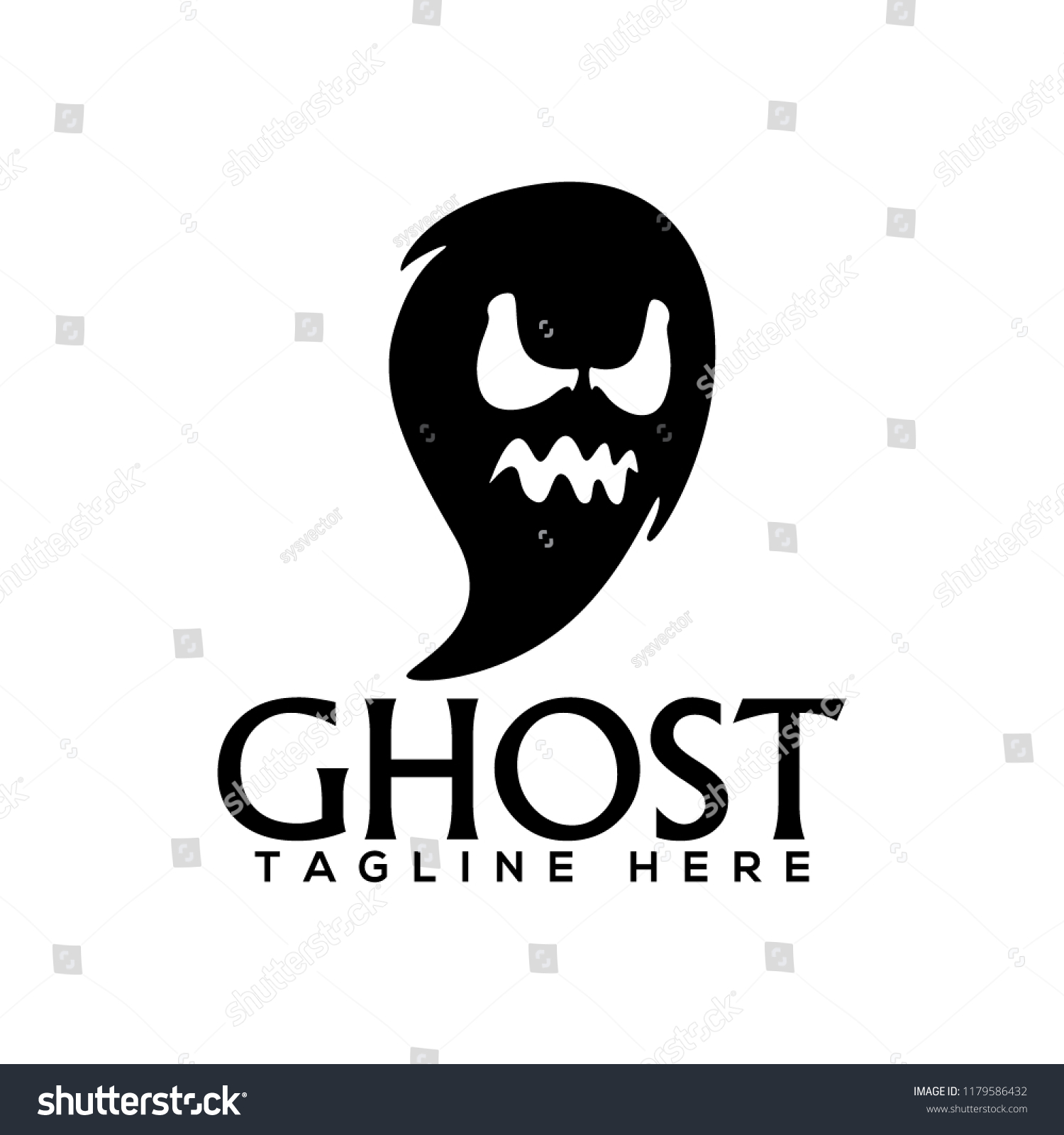 Ghost Logo Design Template Stock Vector (Royalty Free) 1179586432 ...