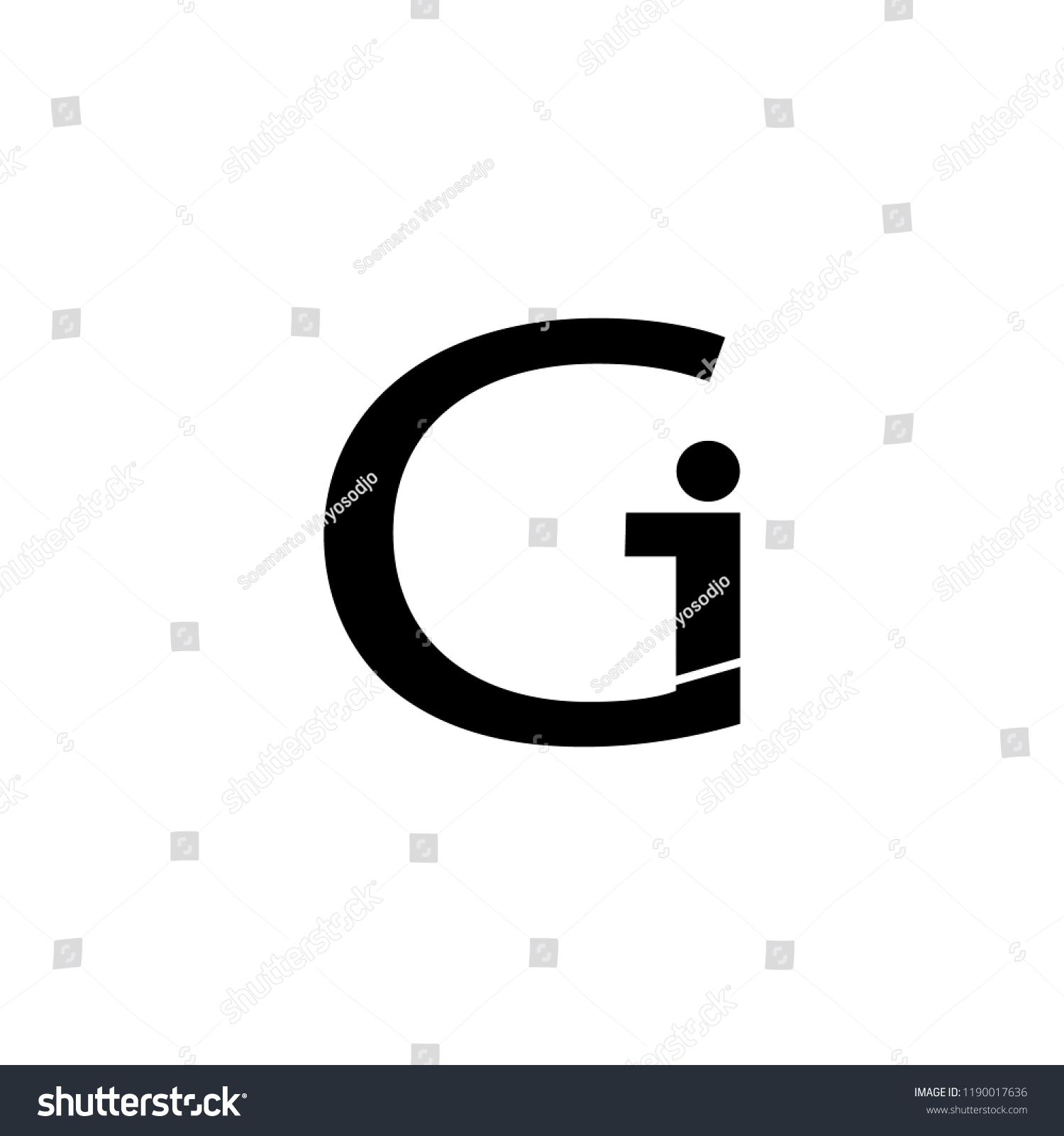 Gi Logo Letter Vector Stock Vector (royalty Free) 1190017636 