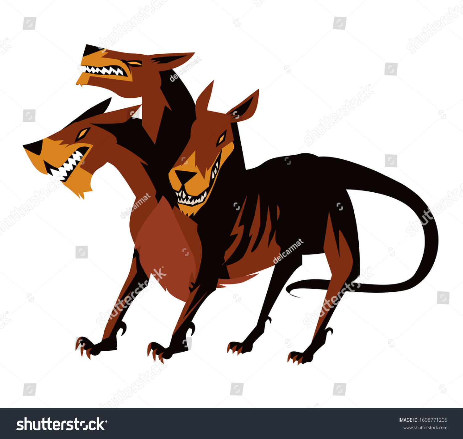 SVG of giant cerberus underworld mythology three heads dog svg