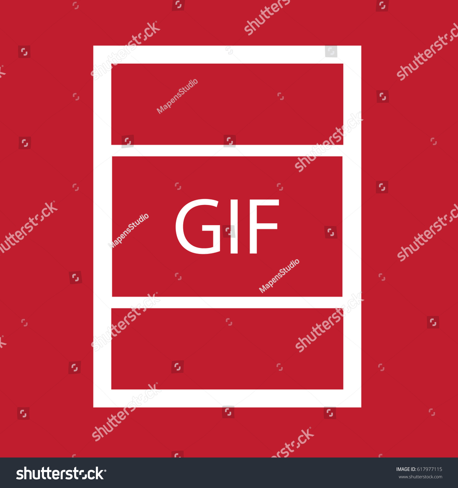 Gif Format Icon On Red Background Stock Vector Royalty Free