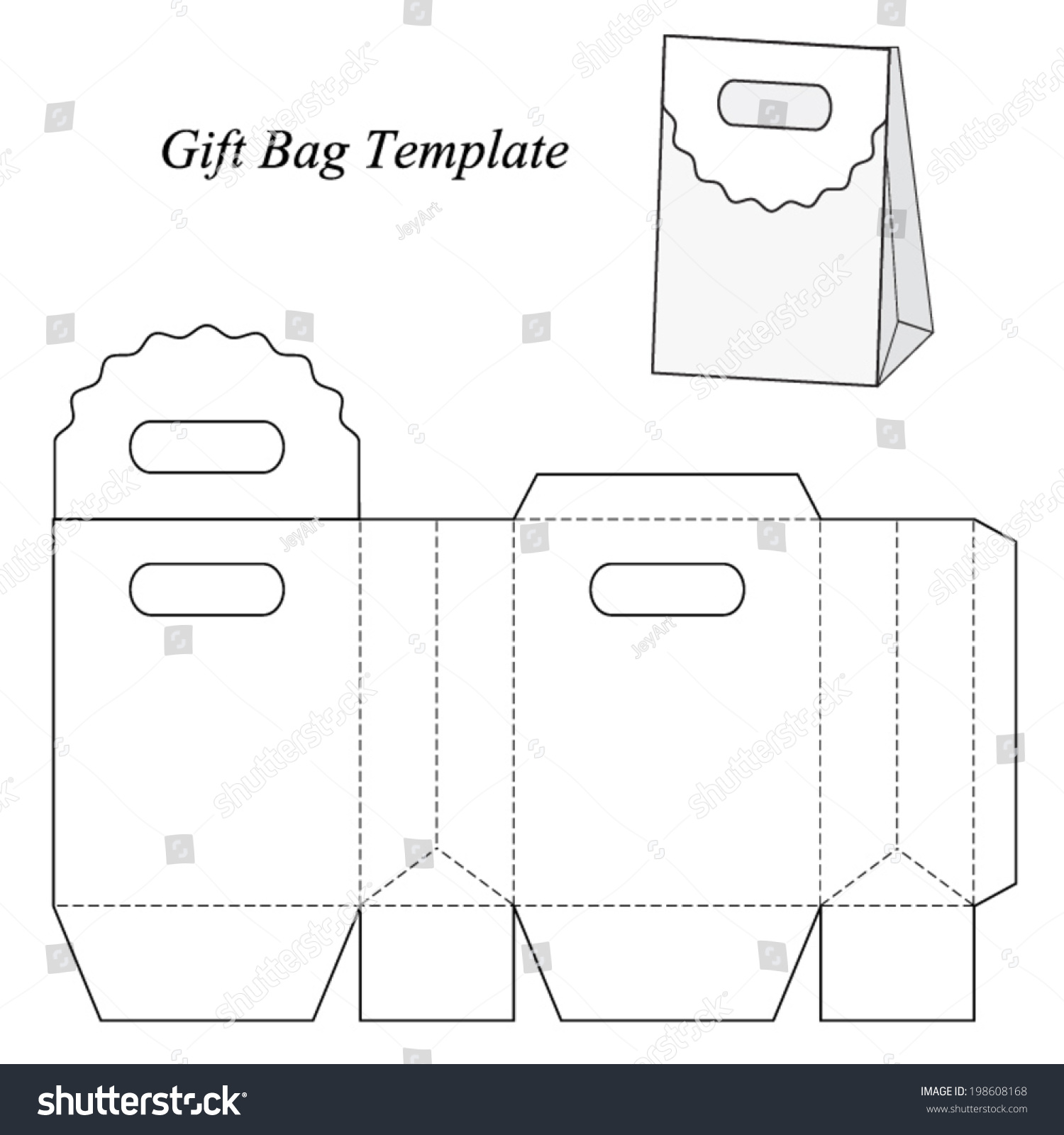 Gift Bag Template Vector Illustration Stock Vector 198608168 - Shutterstock