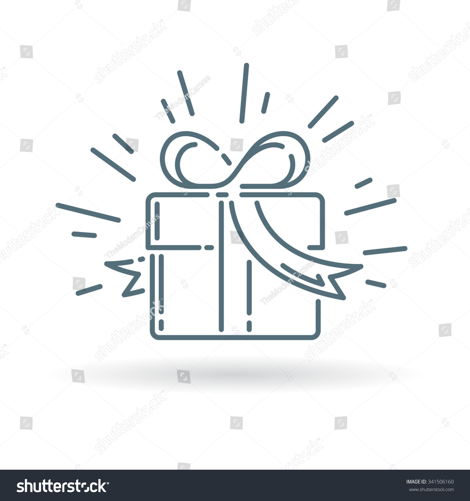  Gift  Box  Icon Present Sign Symbol Stock Vector 341506160 