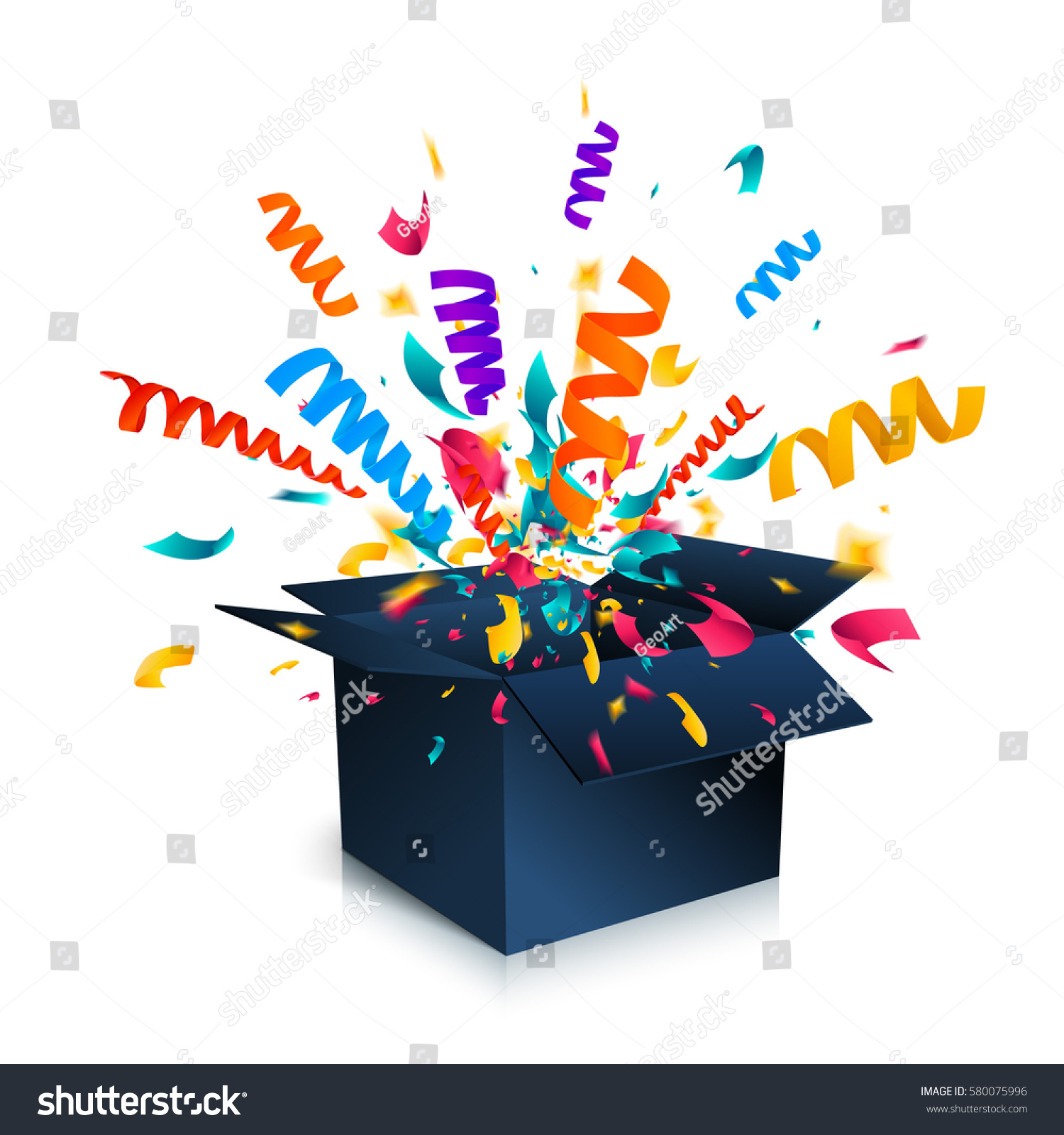 explosion vector box Isolated On Background Vector Stock Gift White Box