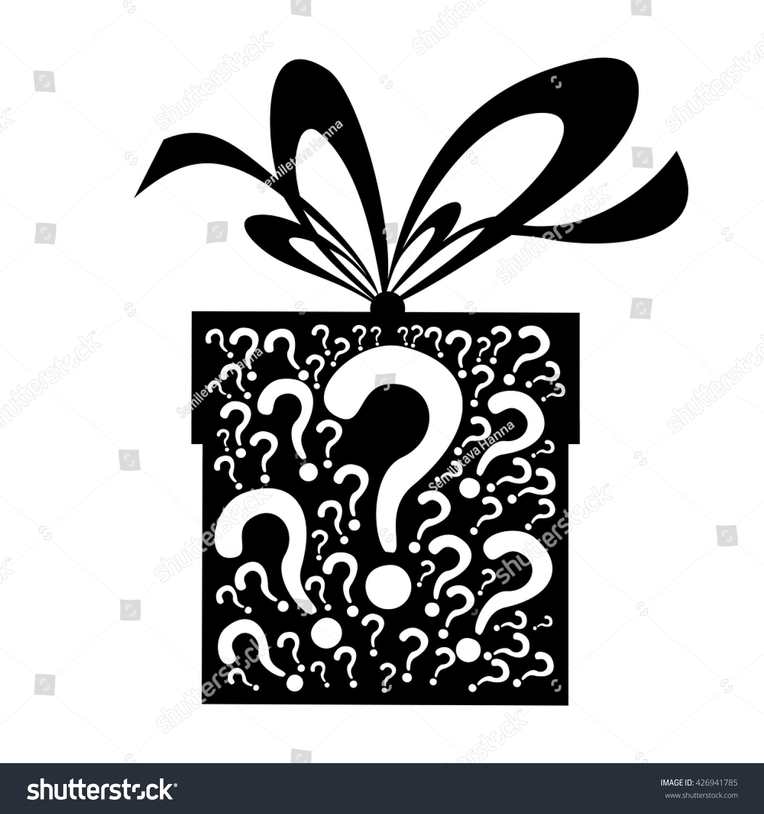 Gift Box Question Mark Vector Illustration Stock Vector (Royalty Free