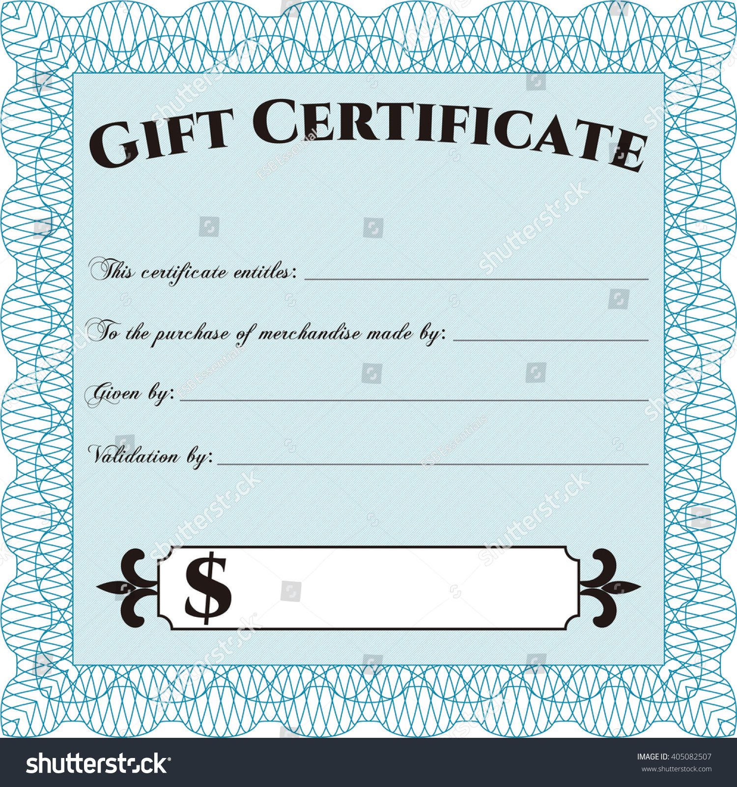 Gift Certificate Template Beauty Design Linear Stock Vector With Validation Certificate Template