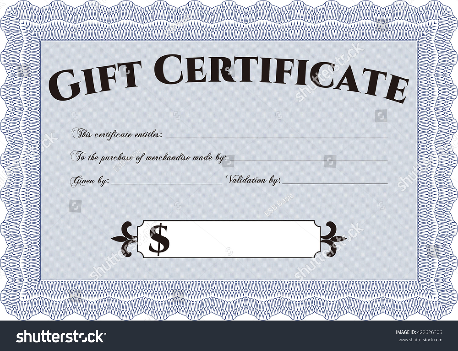 Gift Certificate Template Detailed Complex Design Stock Vector Within Present Certificate Templates