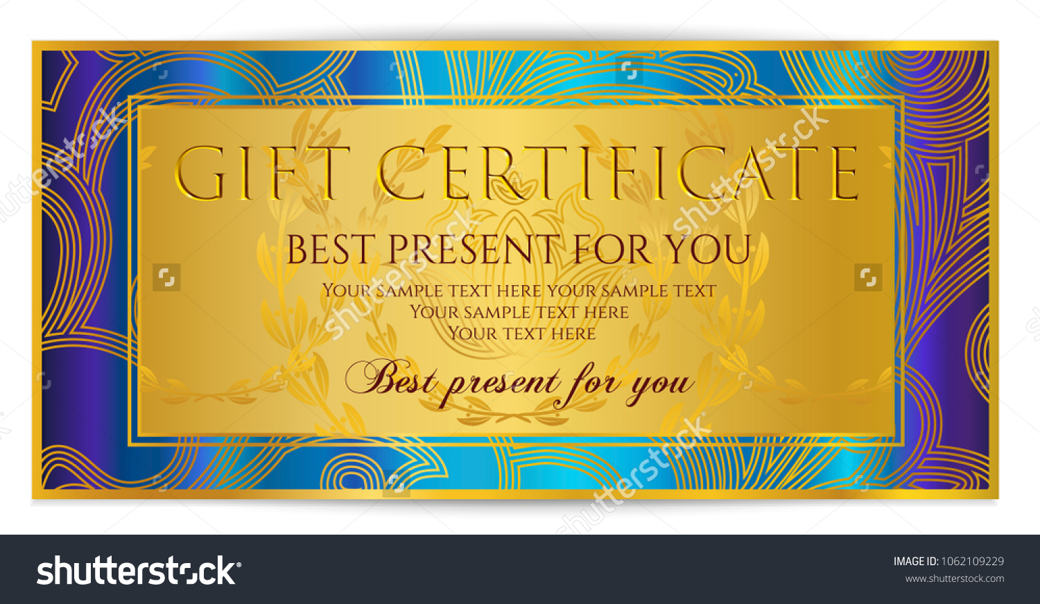 Gift Certificate Template Printable Gift Voucher Stock Vector With Printable Gift Certificates Templates Free