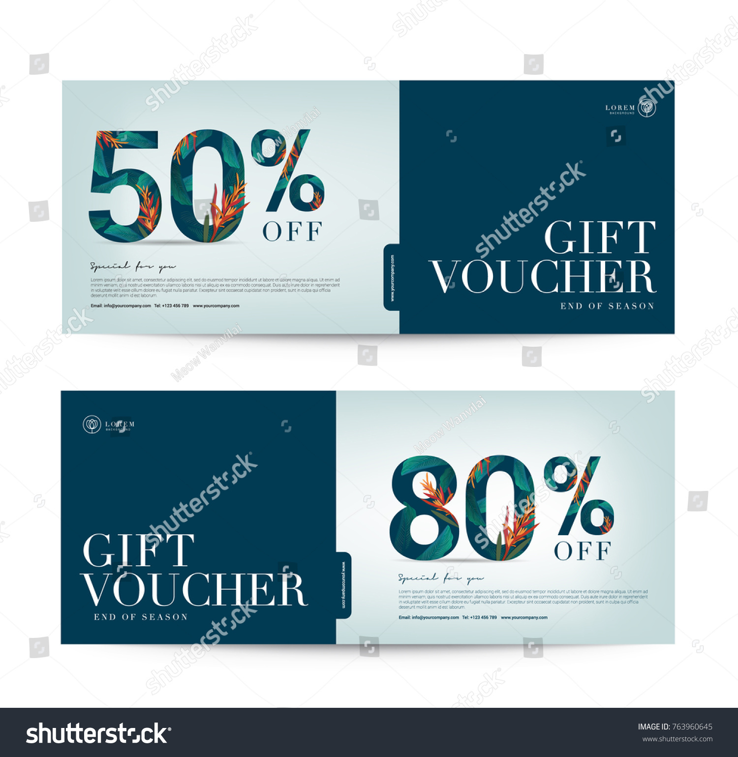 Gift Voucher Flyer Template Spa Hotel Stock Vector Royalty Free