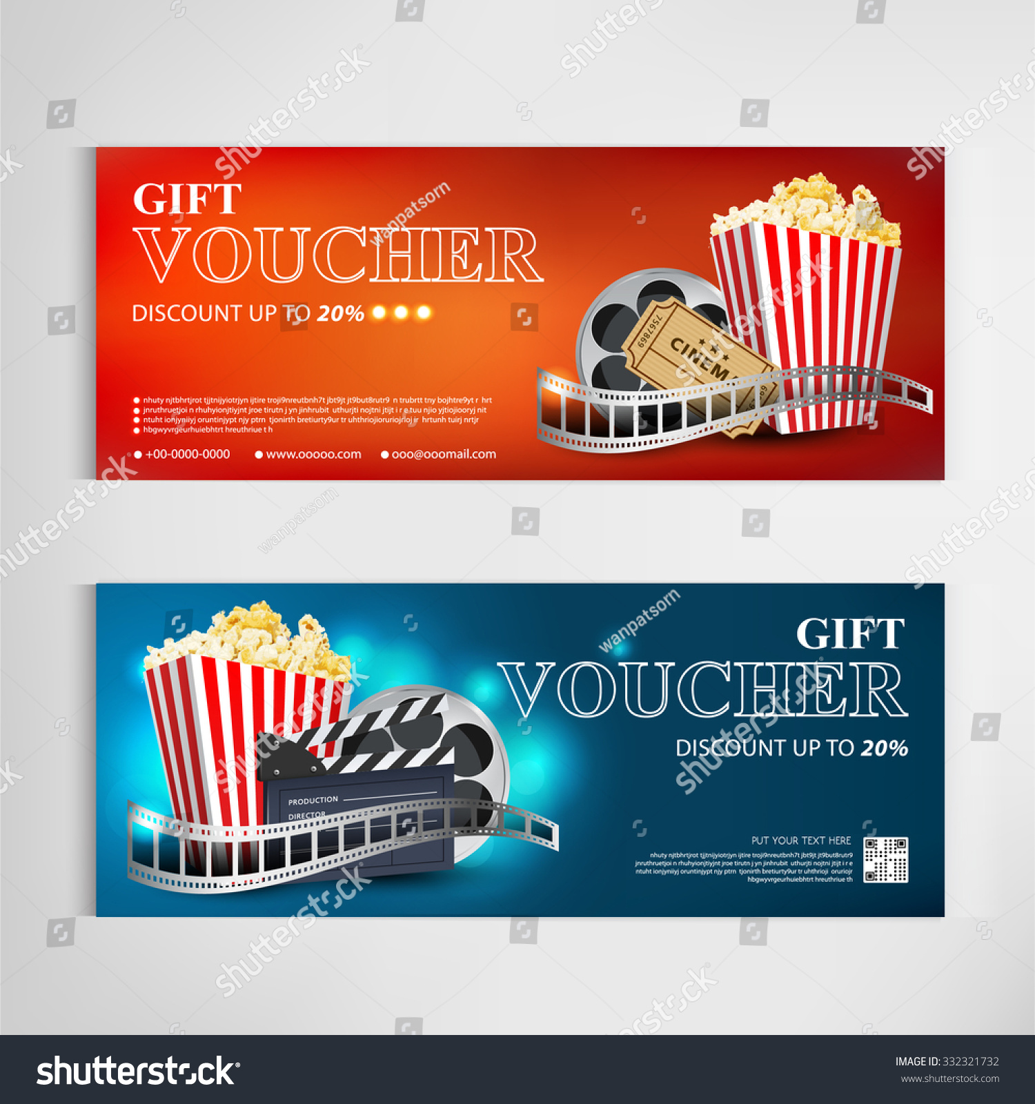 Gift Voucher Movie Template Modern Pattern Stock Vector (Royalty For Movie Gift Certificate Template
