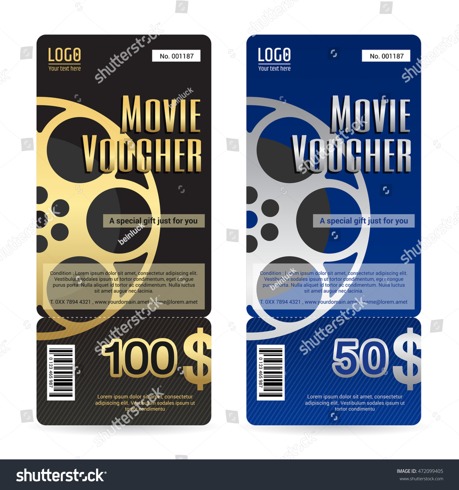 Gift Voucher Gift Card Certificate Template Stock Vector (Royalty Regarding Movie Gift Certificate Template