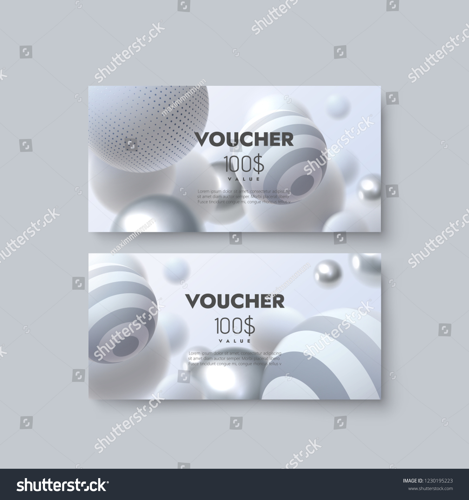 Gift Voucher Templates Set Discount Certificates Stock Vector