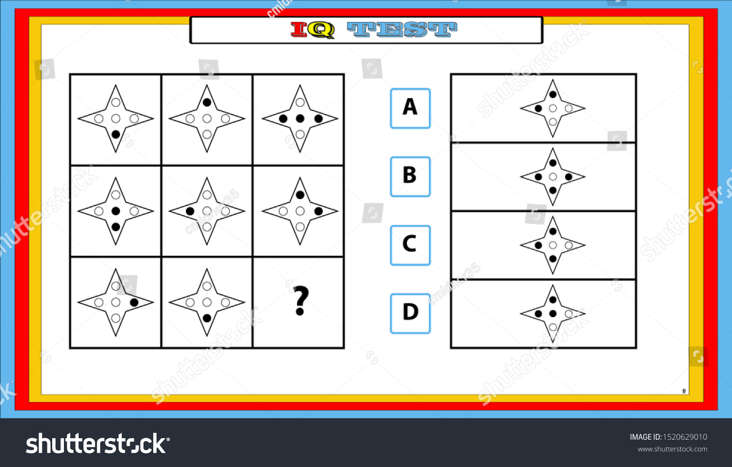 Vektor Stok Gifted Talented Worksheetsiq Test Choose Correct Tanpa | My ...