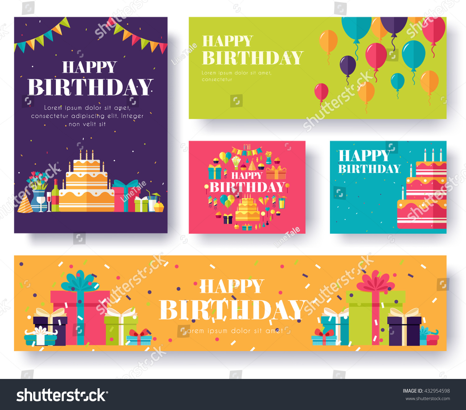 Gifts Vector Banners Set - 432954598 : Shutterstock