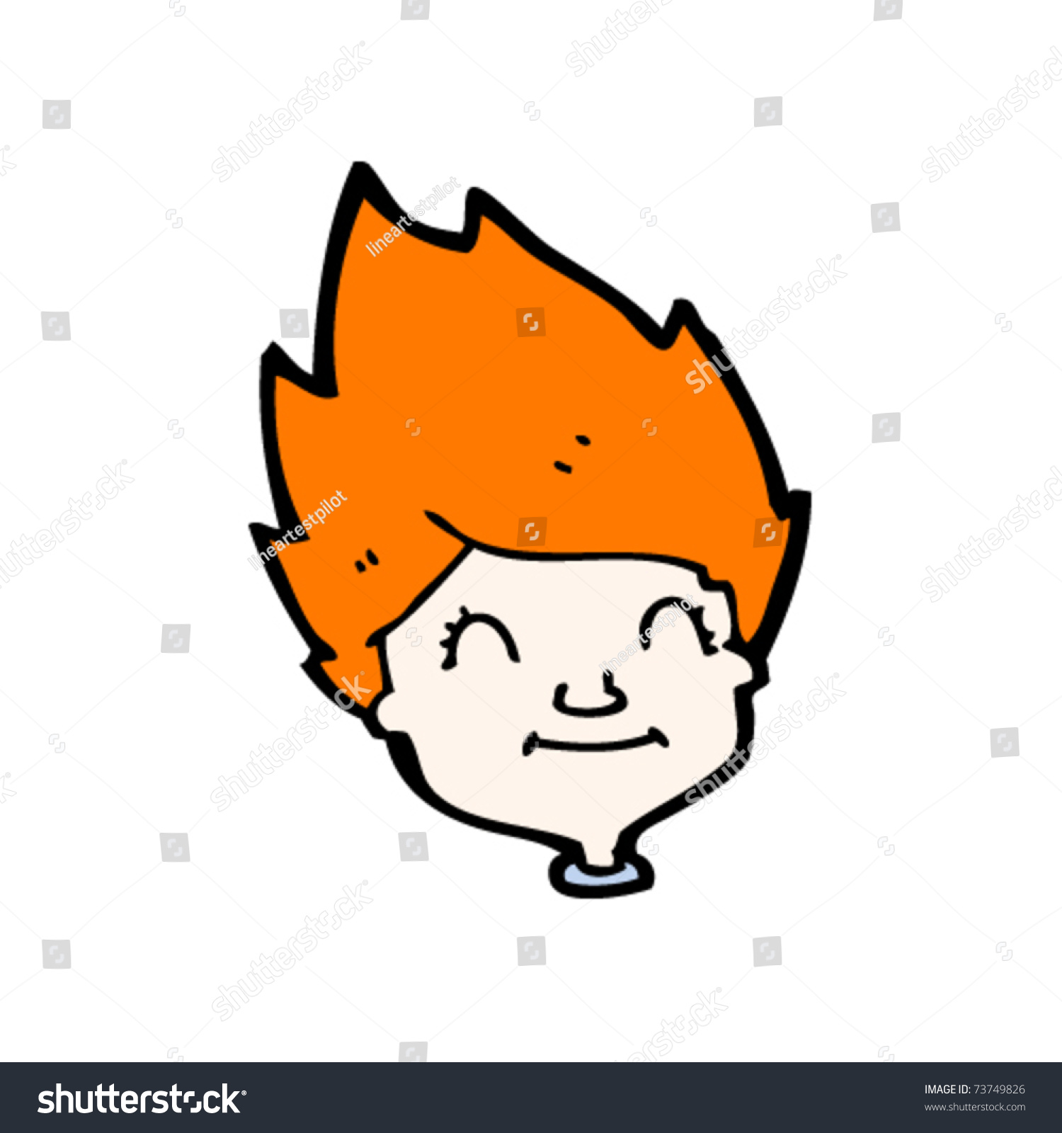 Ginger Kid Cartoon Stock Vector 73749826 - Shutterstock