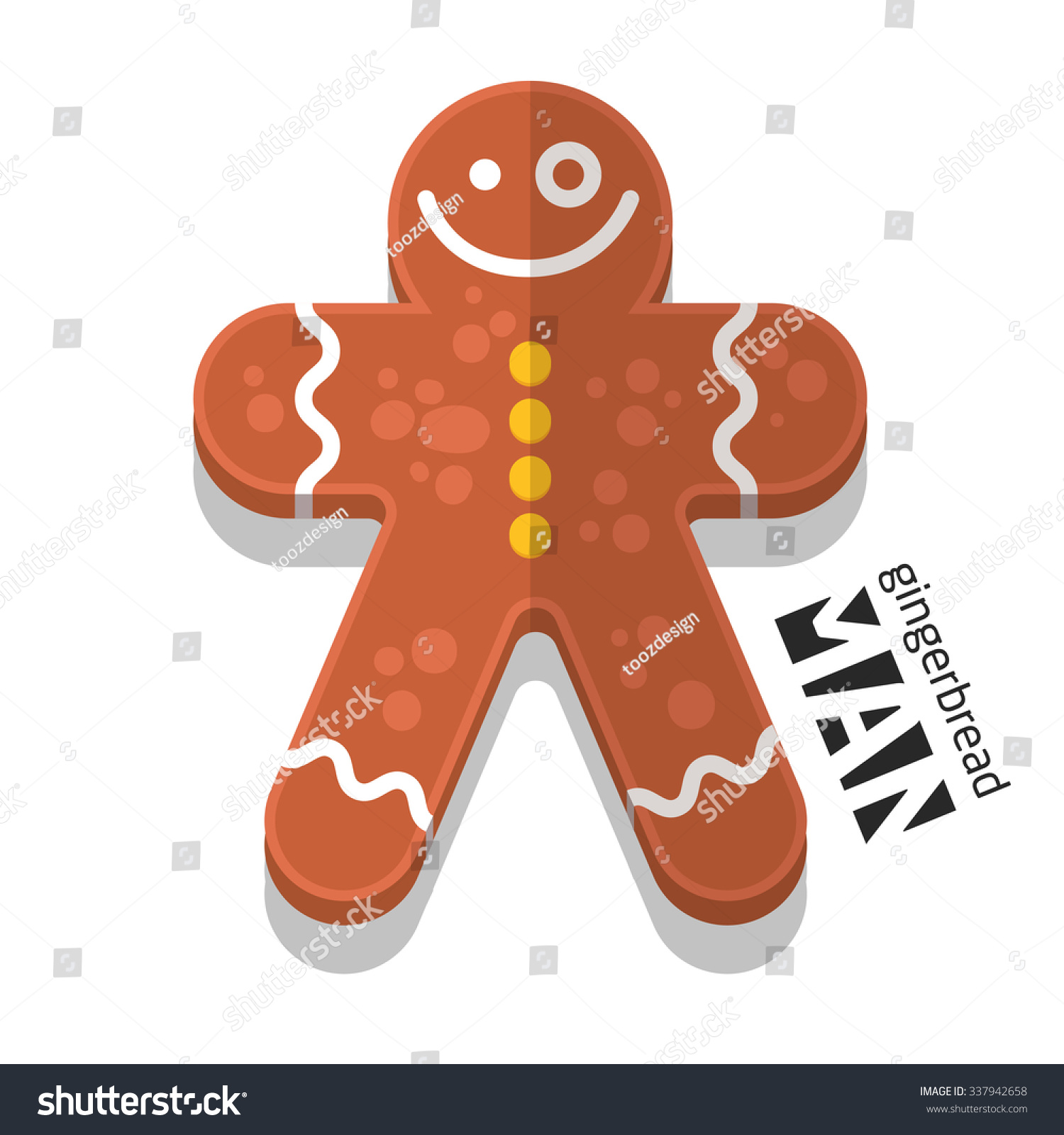 Gingerbread Man Icon Stock Vector Illustration 337942658 : Shutterstock