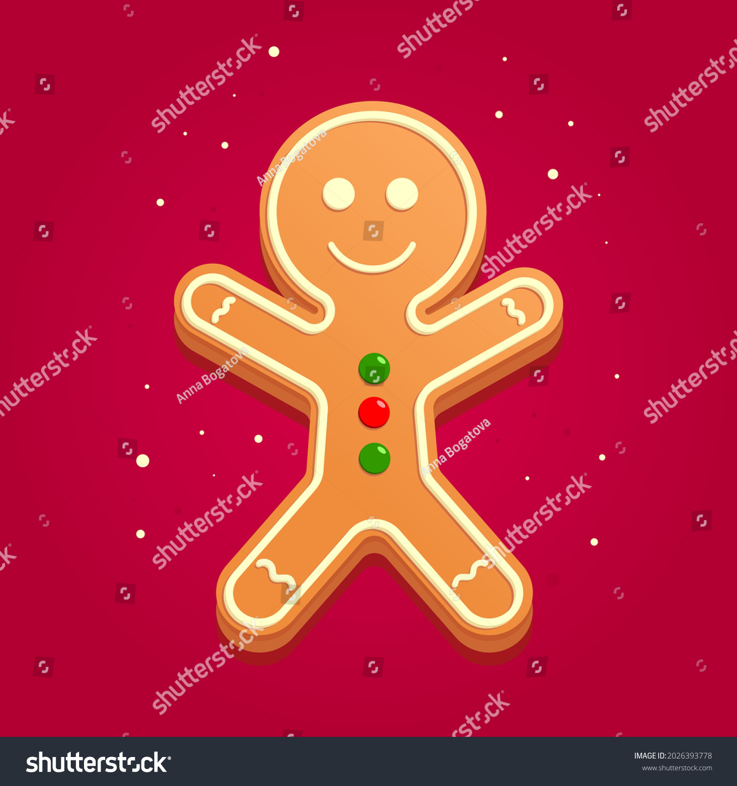 SVG of Gingerbread man on a red background svg