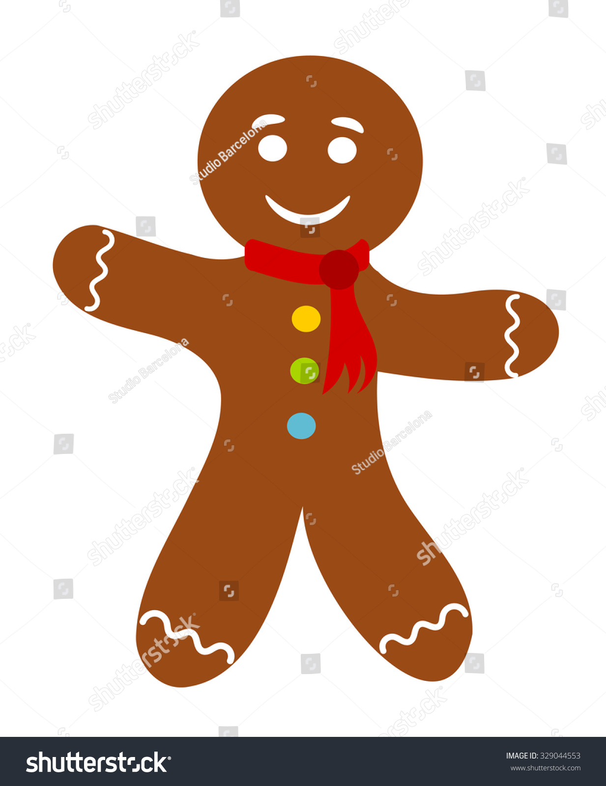 Gingerbread Man. Vector Illustration - 329044553 : Shutterstock