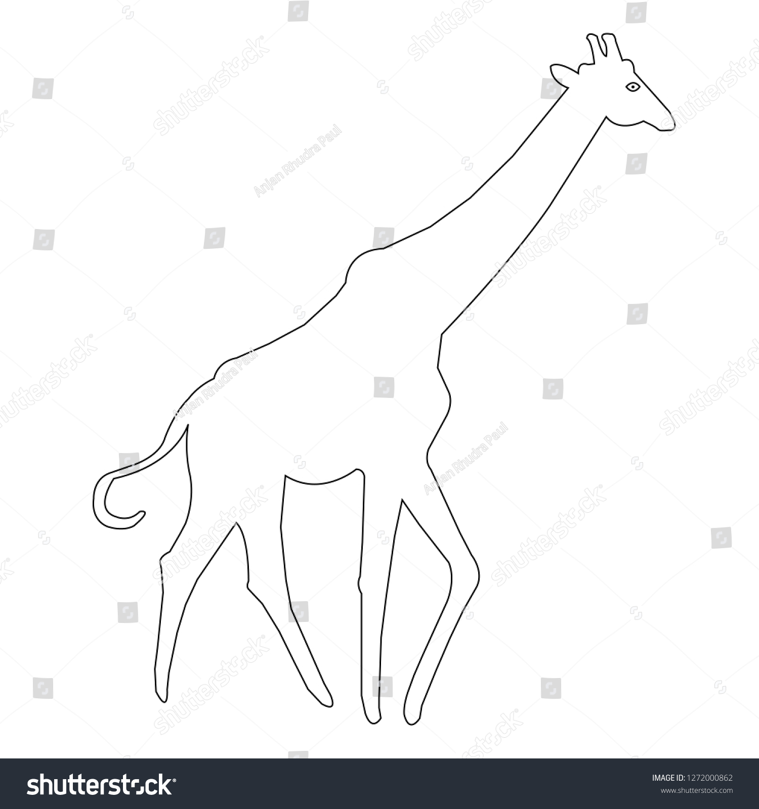 Giraffe Outline Vector Icon Stock Vector (Royalty Free) 1272000862