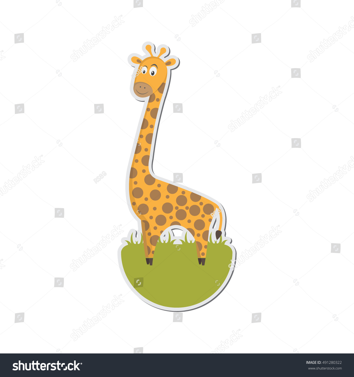 Giraffe Sticker Cartoon Illustration Little Animal Stock TheNicStudio | Giraffe art, Giraffe illustration, Giraffe