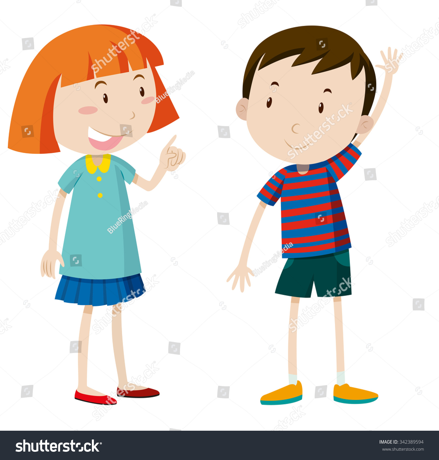 Girl Boy Chatting Illustration Stock Vector 342389594 - Shutterstock