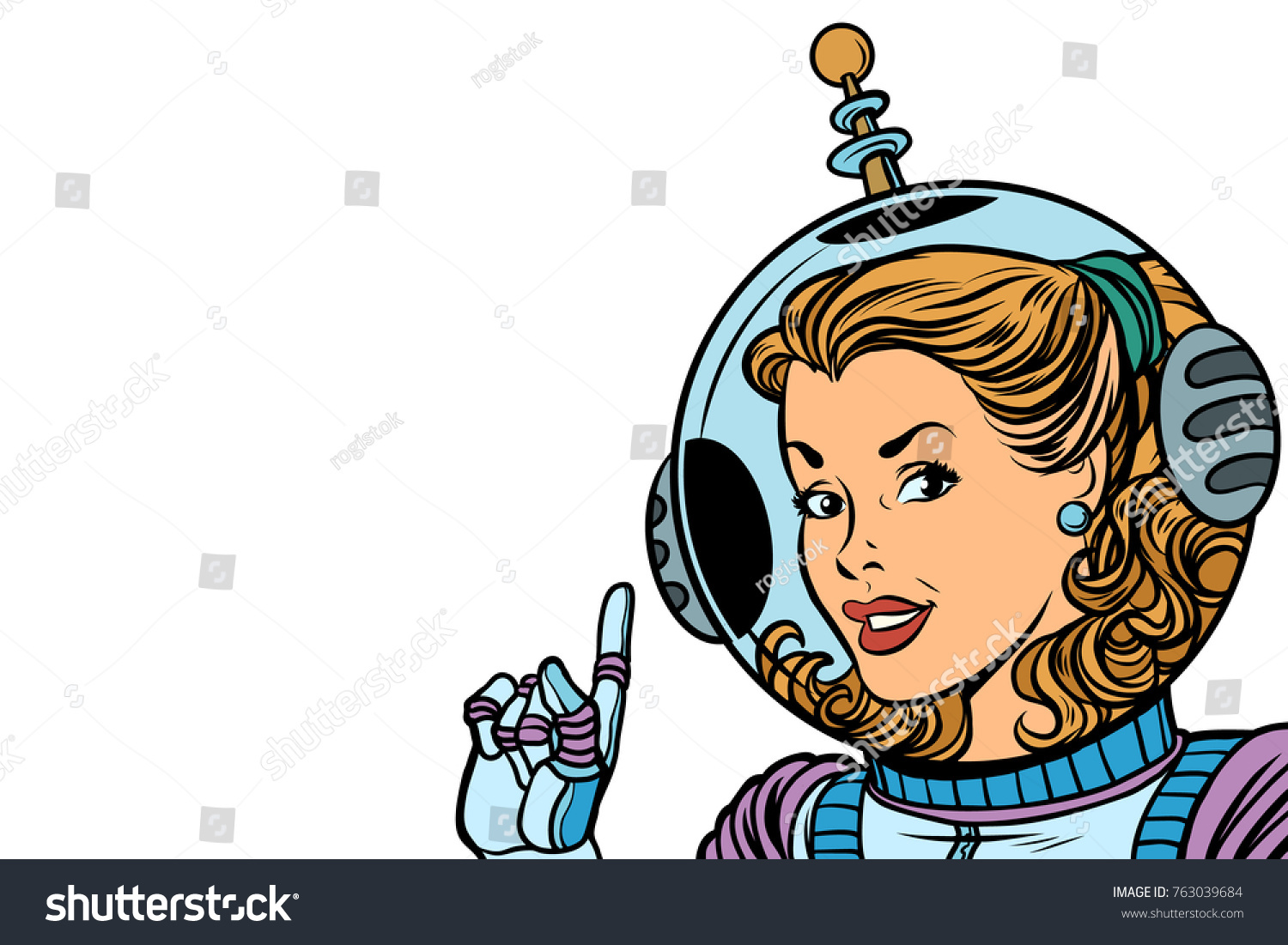 Girl Astronaut Isolated On White Background Stock Vector (Royalty Free ...