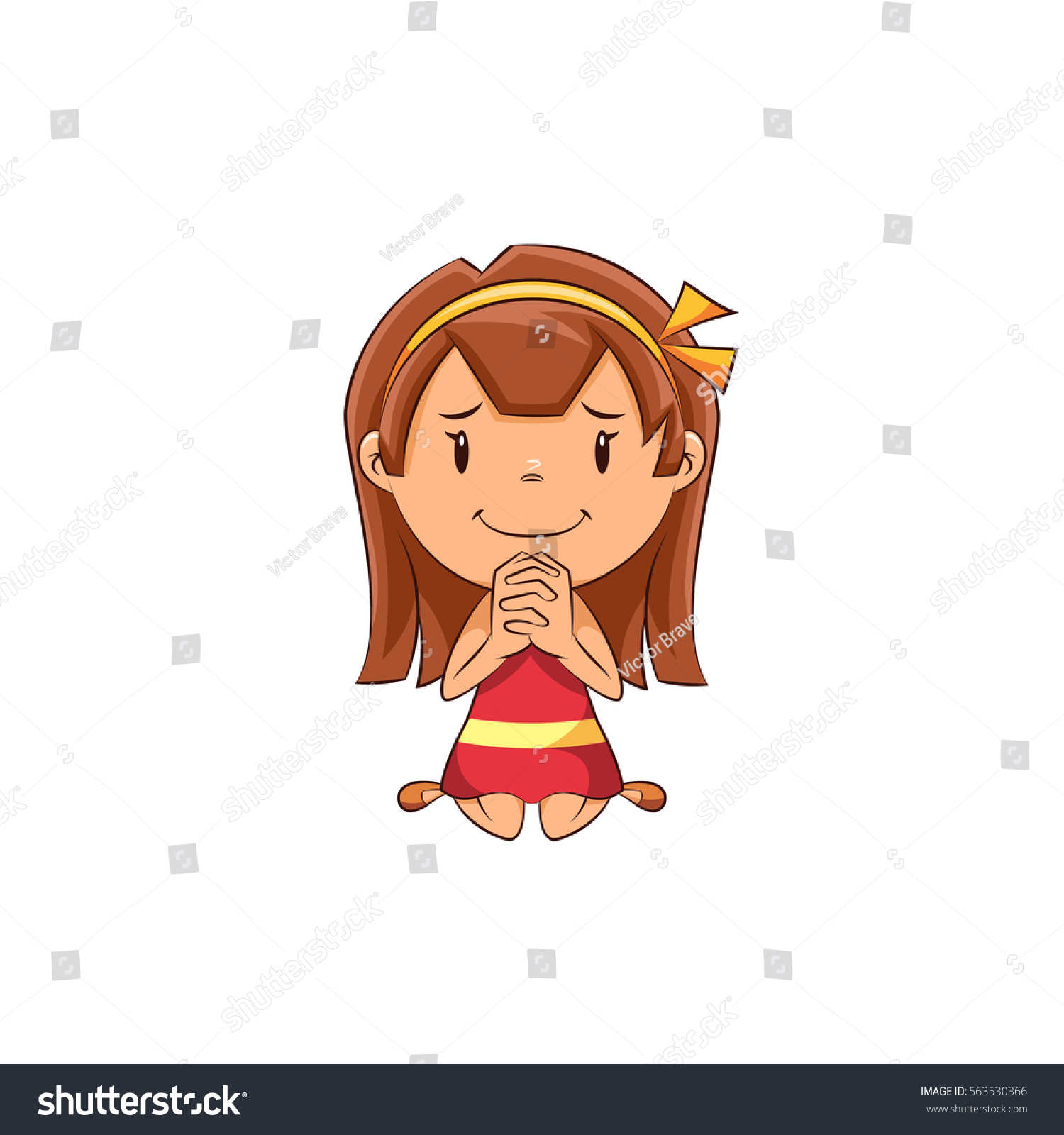 Girl Begging Stock Vec...