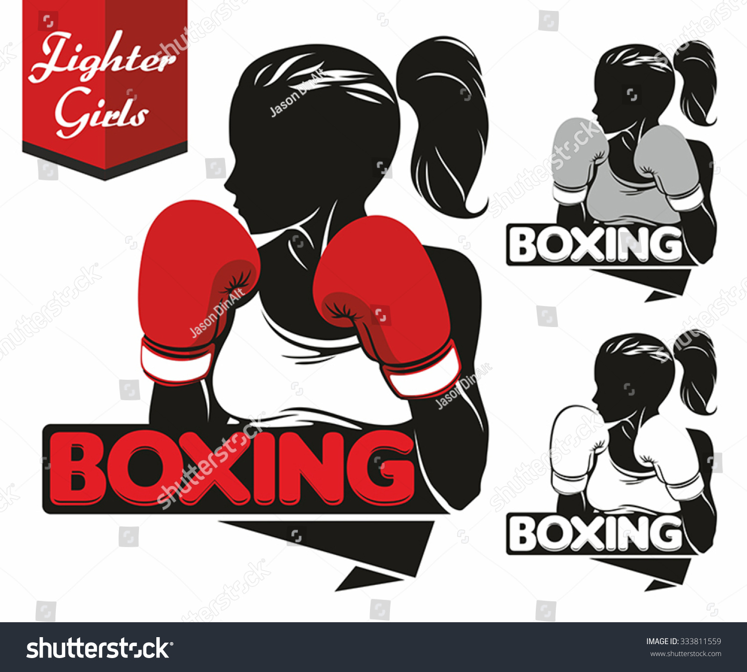 Girl Boxing Logos