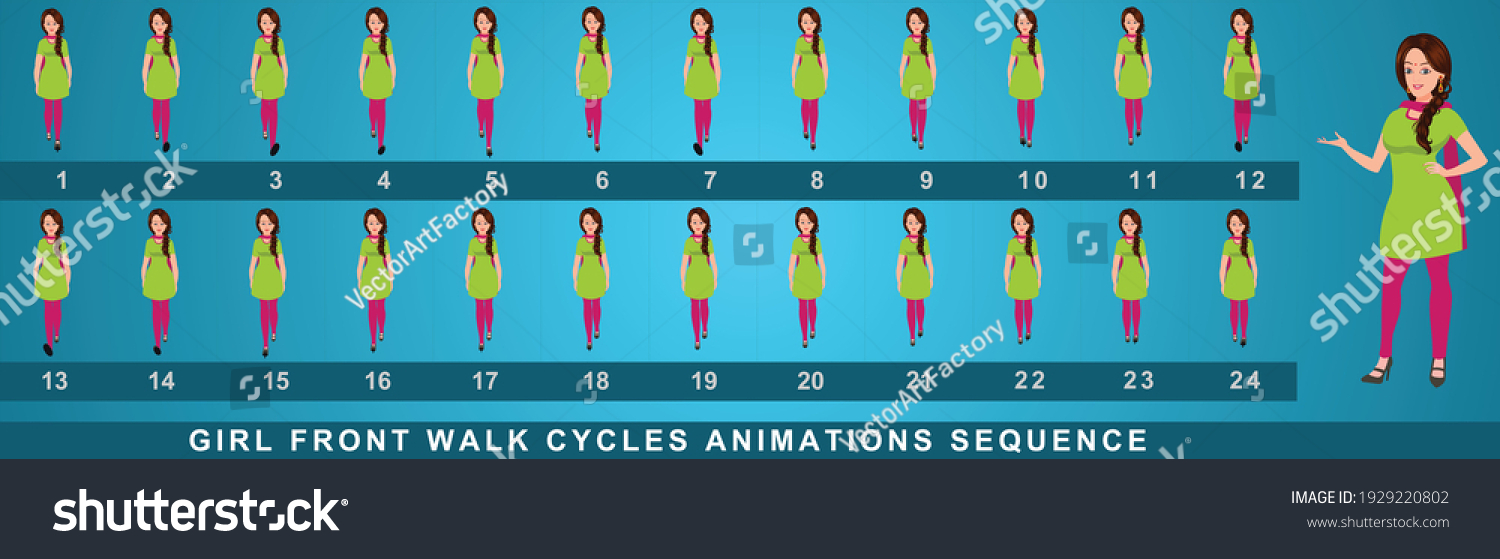 Girl Character Front Walk Cycle Animation Stock Vector Royalty Free 1929220802 Shutterstock Girl Character Front Walk Cycle Animation Stock Vector Royalty Free 1929220802 Shutterstock