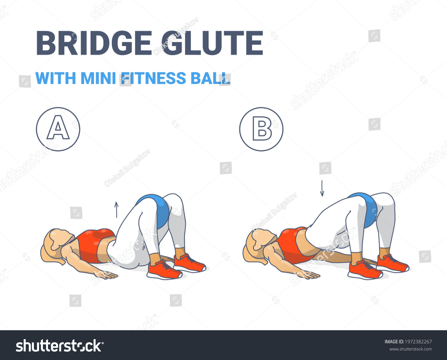 Girl Doing Glute Bridge Exercise Fitness Stock Vector Royalty Free 1972382267 Shutterstock 8168