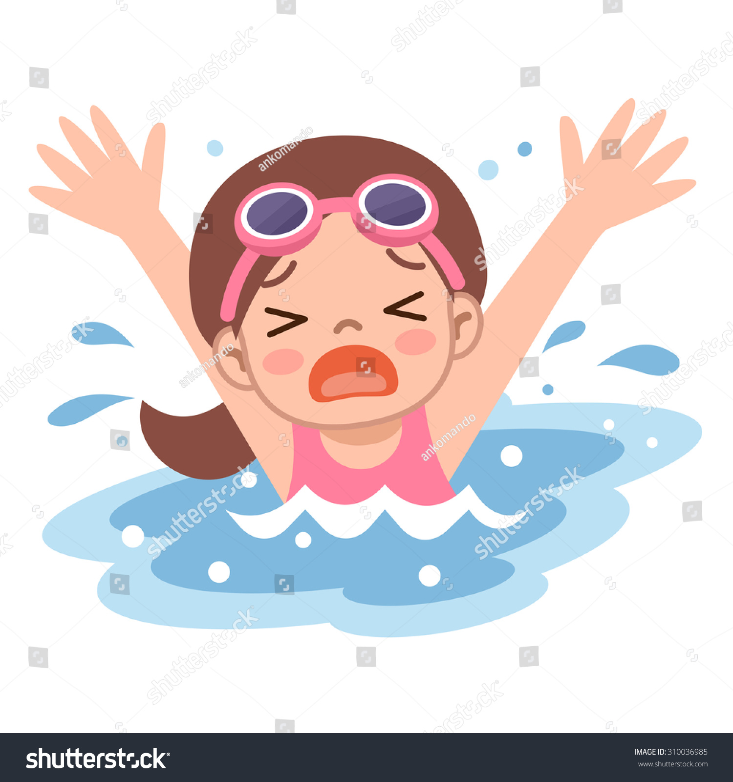 Anime Girl Drowning In Water Drawing