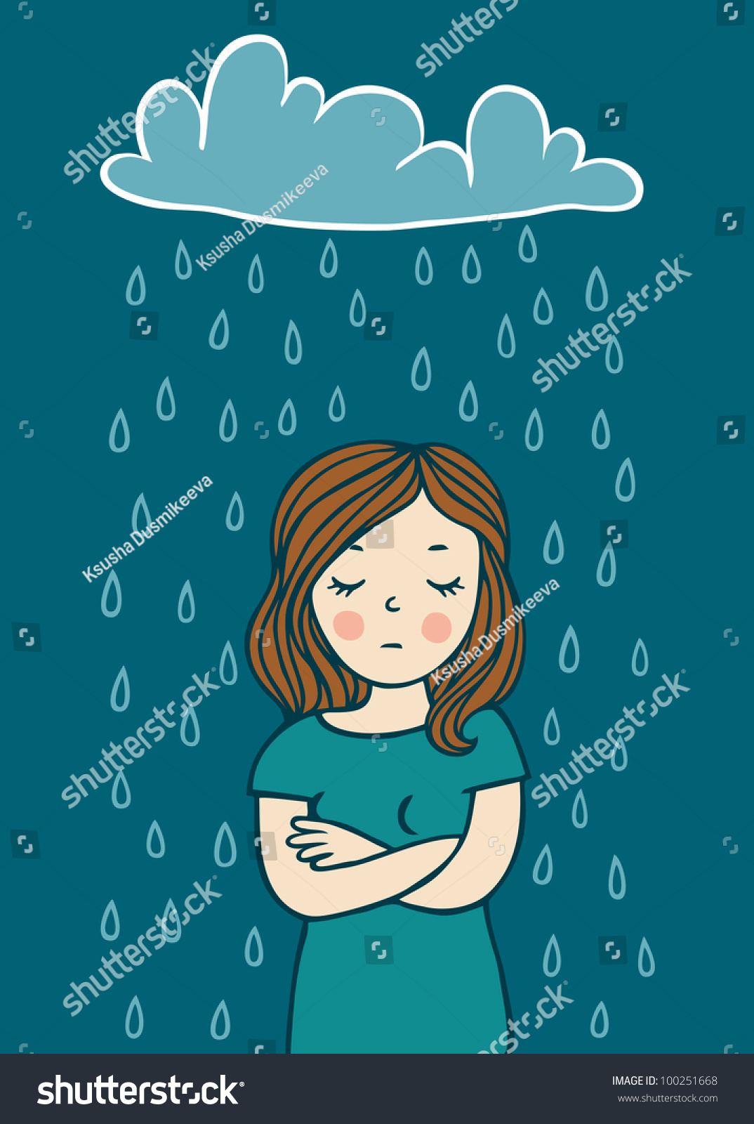Girl In A Bad Mood Stock Vector Illustration 100251668 : Shutterstock