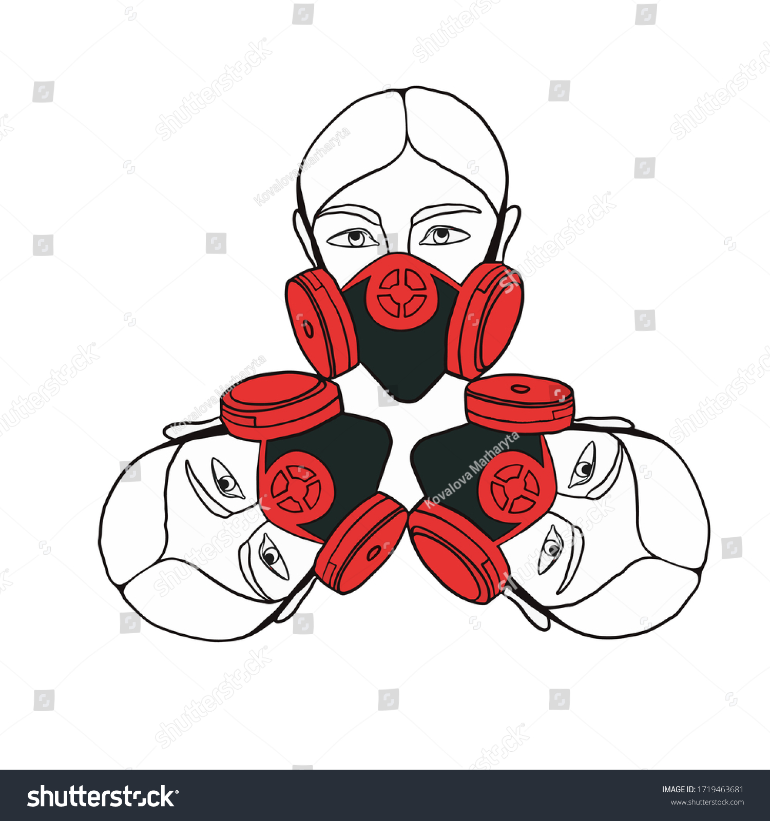 SVG of Girl in a protective mask  Allergy. Vector illustration on white background. For cards, posters, decor it can be used as a print for t-shirts and bags. Logo design, printed products. Pain icon. svg