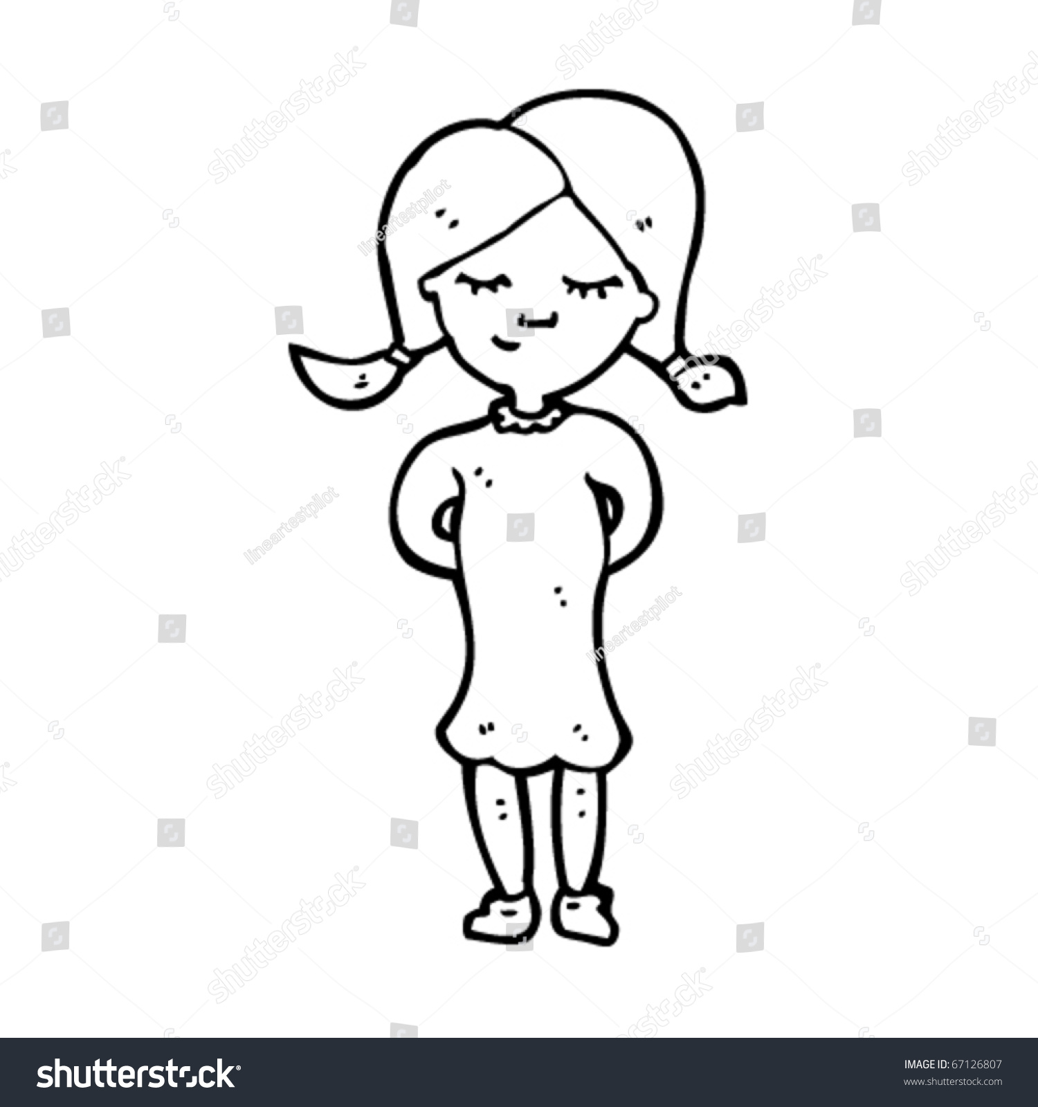 Girl In Dress Cartoon Stock Vector Illustration 67126807 : Shutterstock