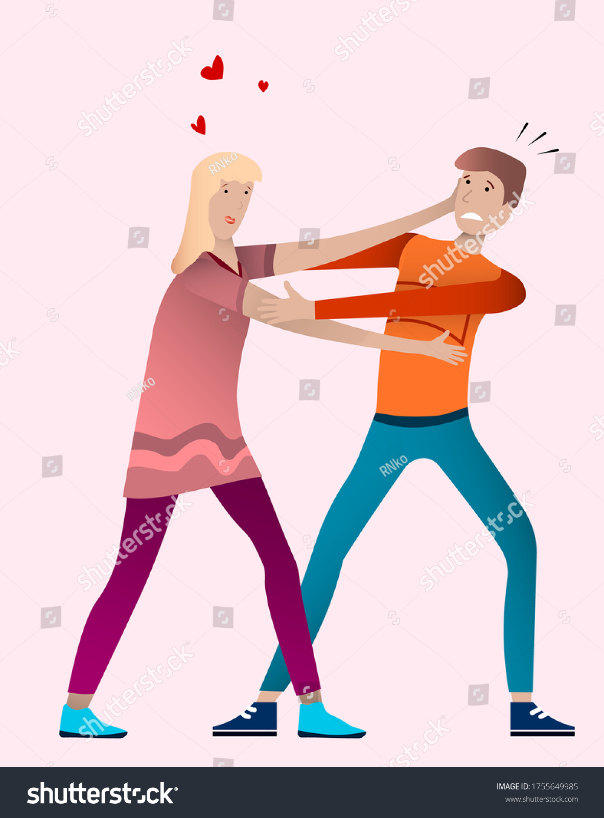 Girl Love Reaches Young Guy Kiss Stock Vector Royalty Free 1755649985 shutterstock
