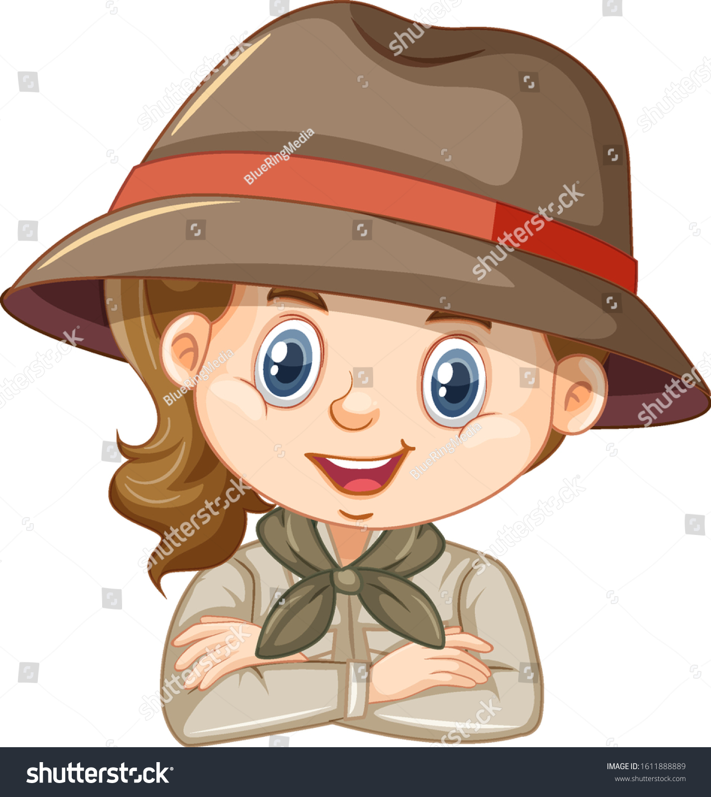 Girl Safari Costume On White Background Stock Vector (Royalty Free ...