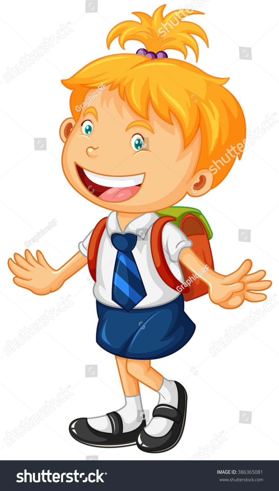 Girl School Uniform Illustration Stock Vector (Royalty Free) 386365081 ...