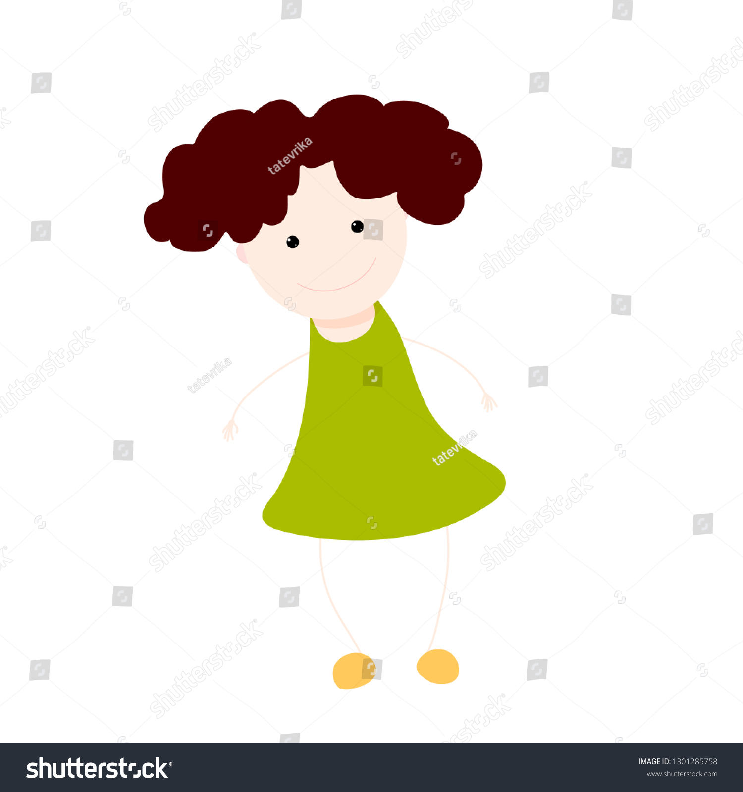 Girl Looking Ahead Flat Vector Illustration Stock Vector (Royalty Free ...