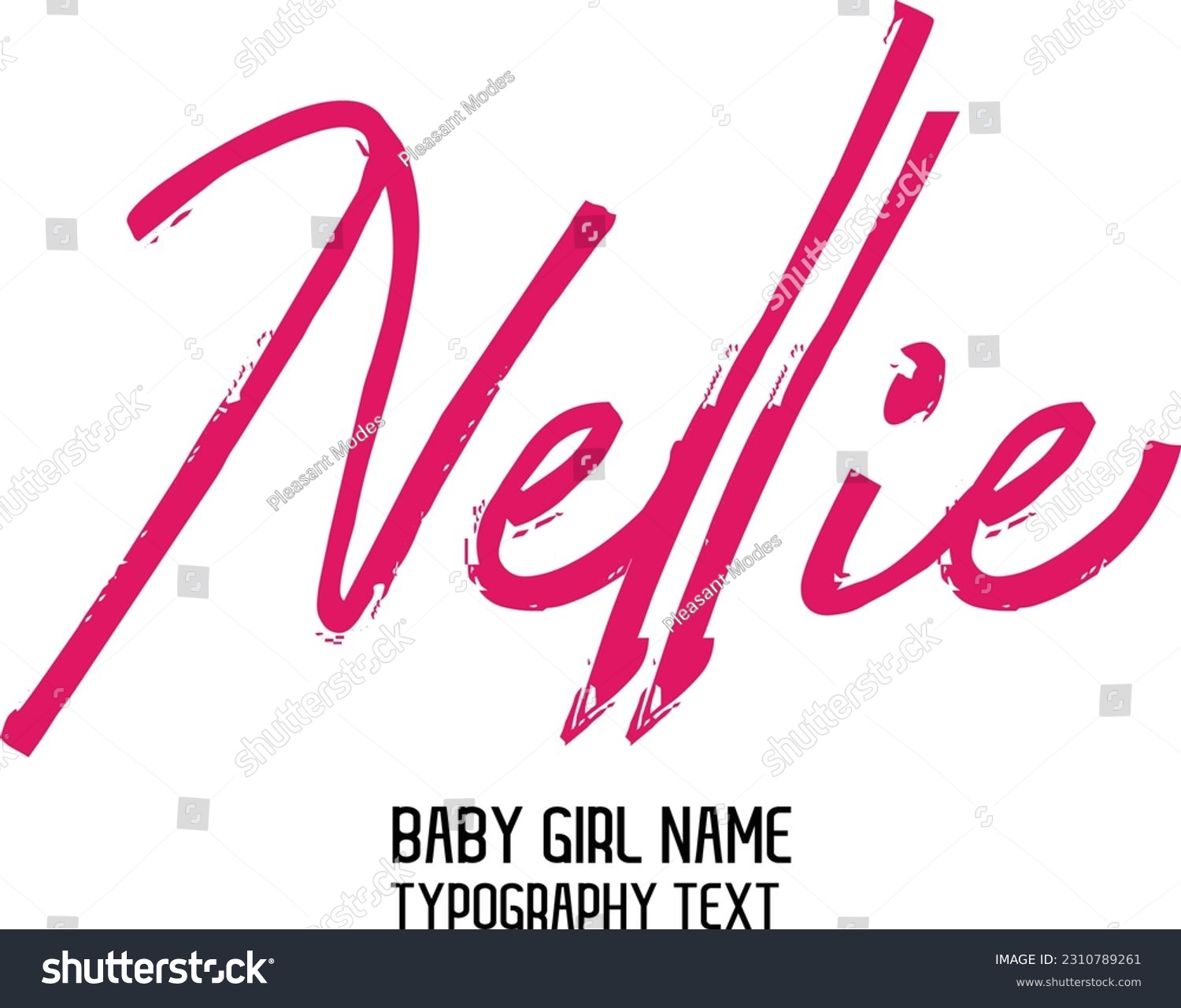 SVG of Girl Name Cursive Handwritten Brush Typography Text Nellie svg