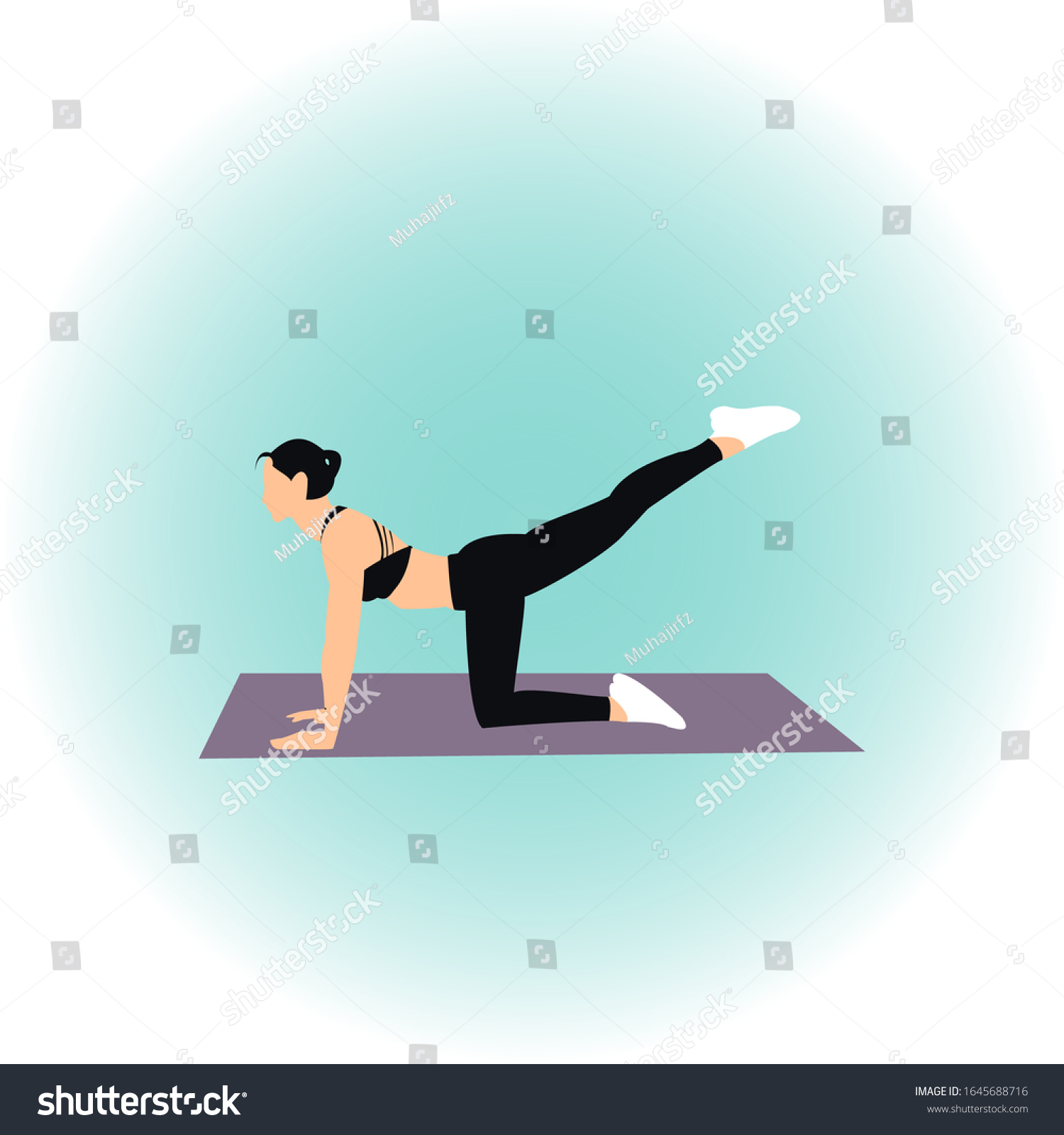 Girl Performing Aerobics Exercise Physical Spiritual Stock Vector ...