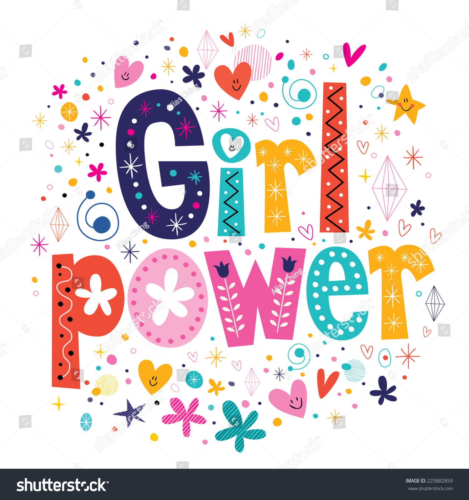stock vector girl power 225882859