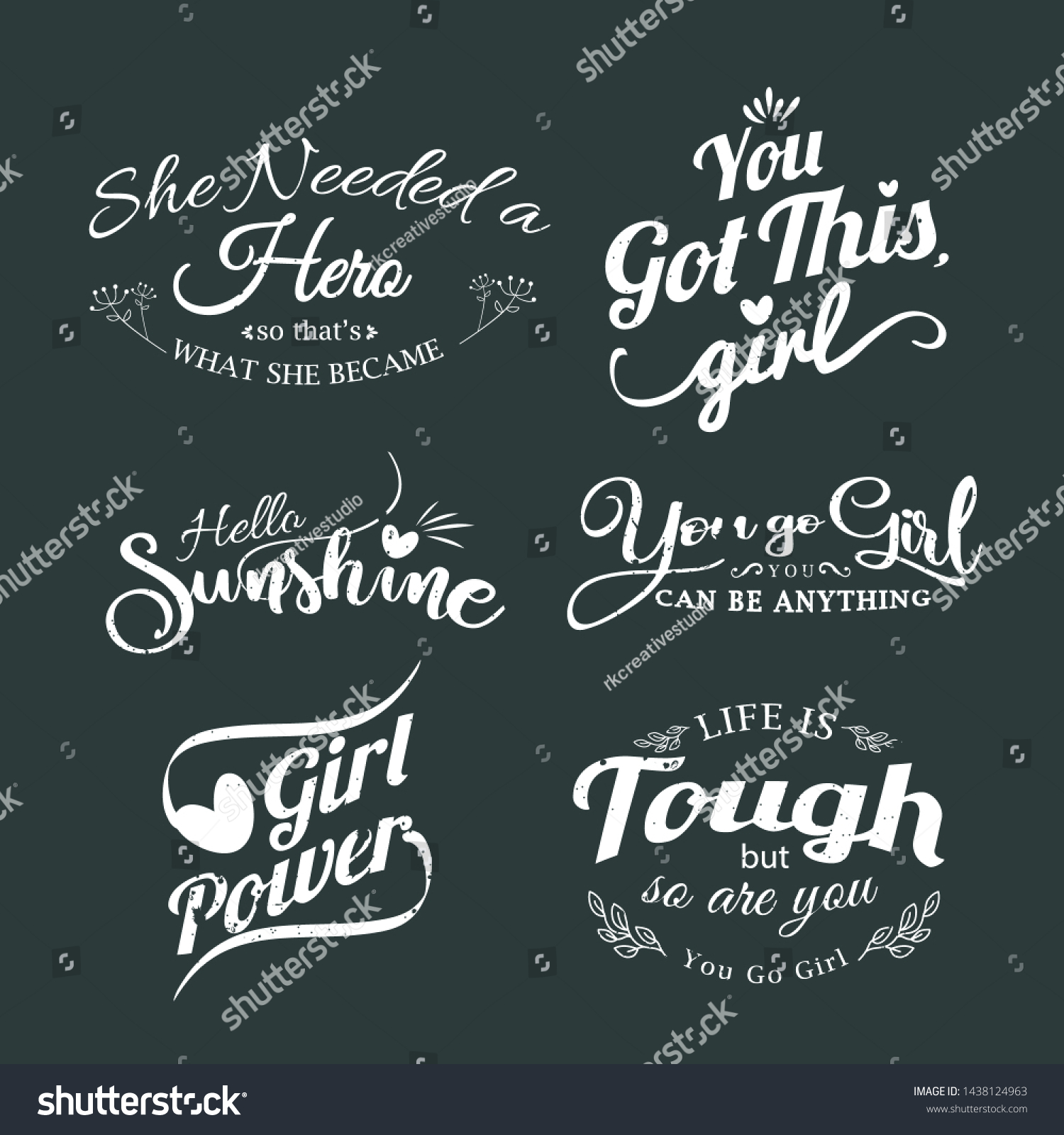 Girl Power Motivational Quotes Inspirational Saying Stock Vector Royalty Free
