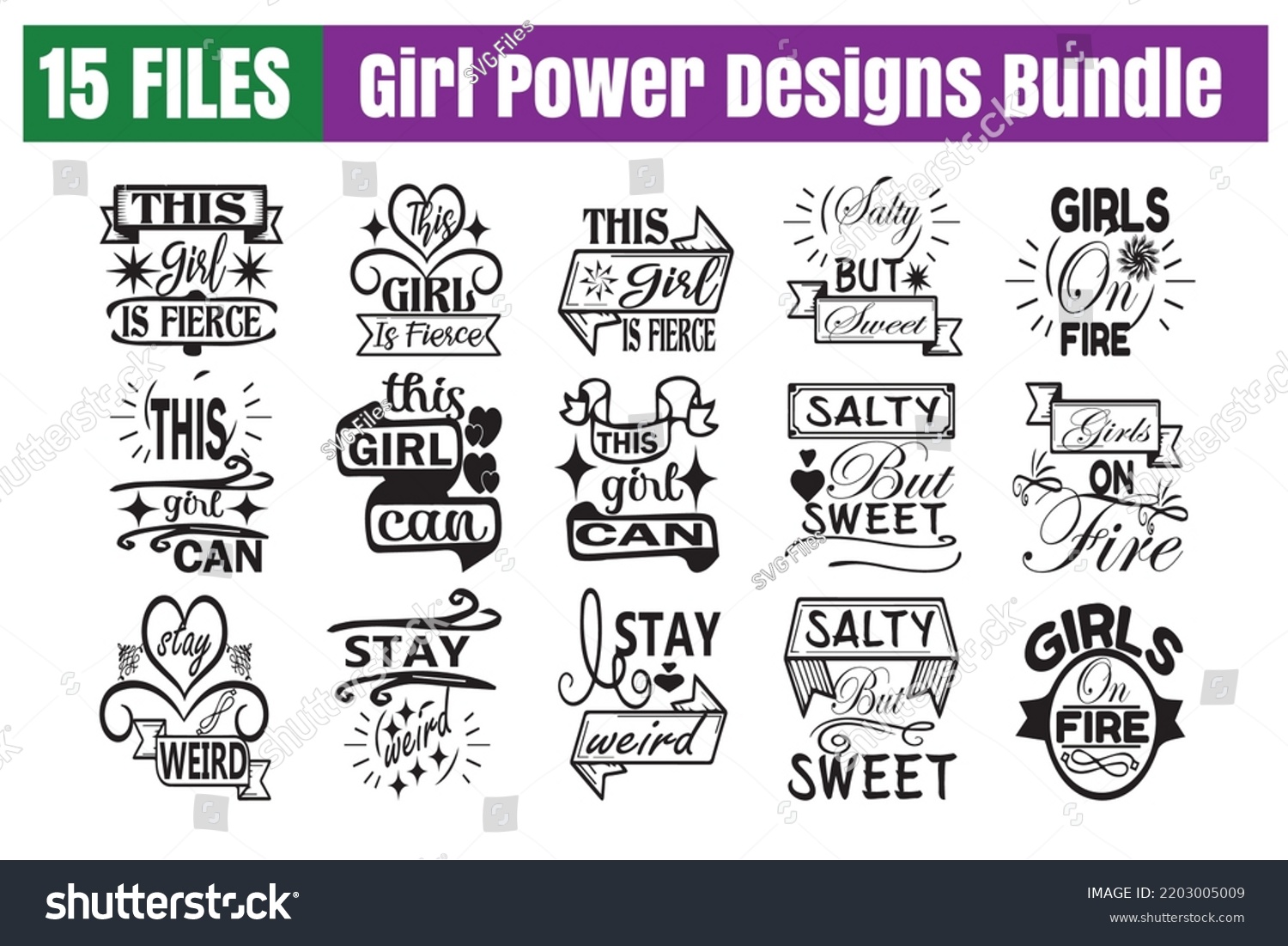 SVG of Girl Power Quotes svg Bundle. Quotes about Girl Power, Girl Power cut files Bundle of 15 svg eps Files for Cutting Machines Cameo Cricut, Girl Power Quotes svg